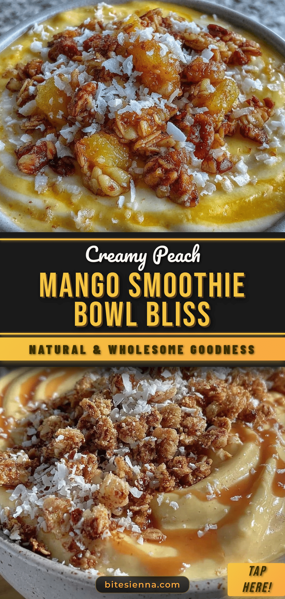 creamy peach mango smoothie bowl recipe