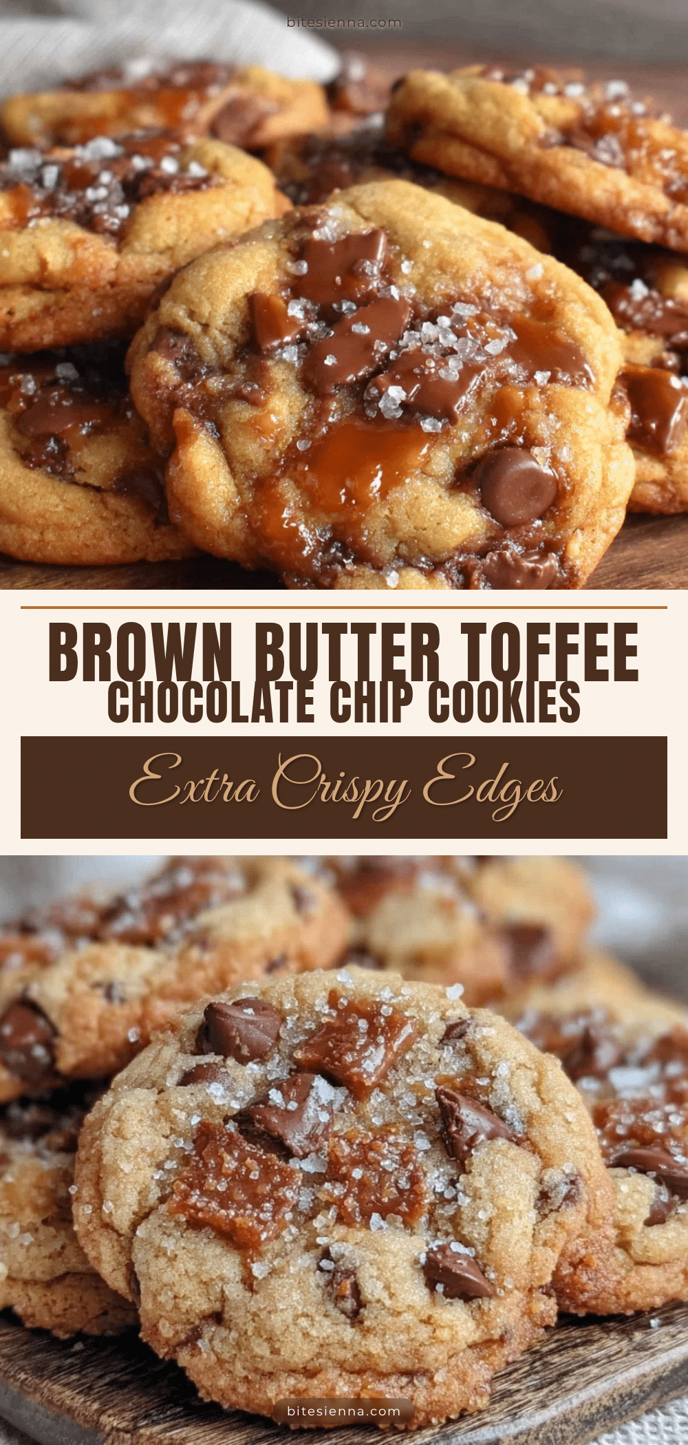 crispy brown butter toffee chocolate chip cookies recipe