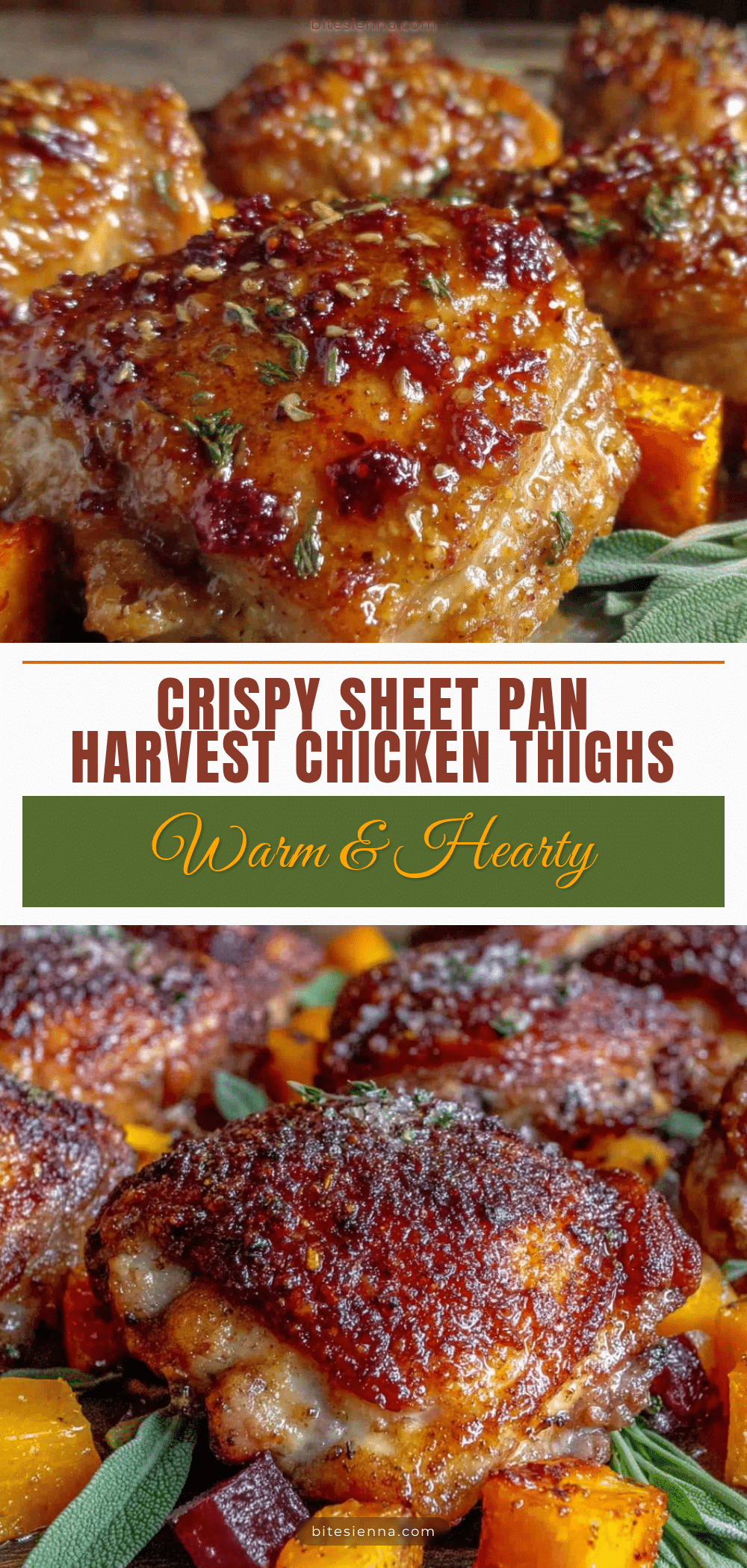 crispy sheet pan harvest chicken thighs recipe
