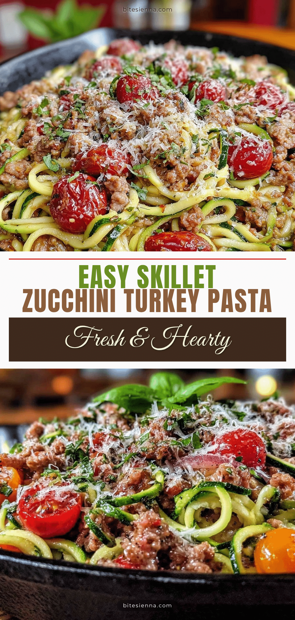 Easy Skillet Zucchini Turkey Pasta recipe