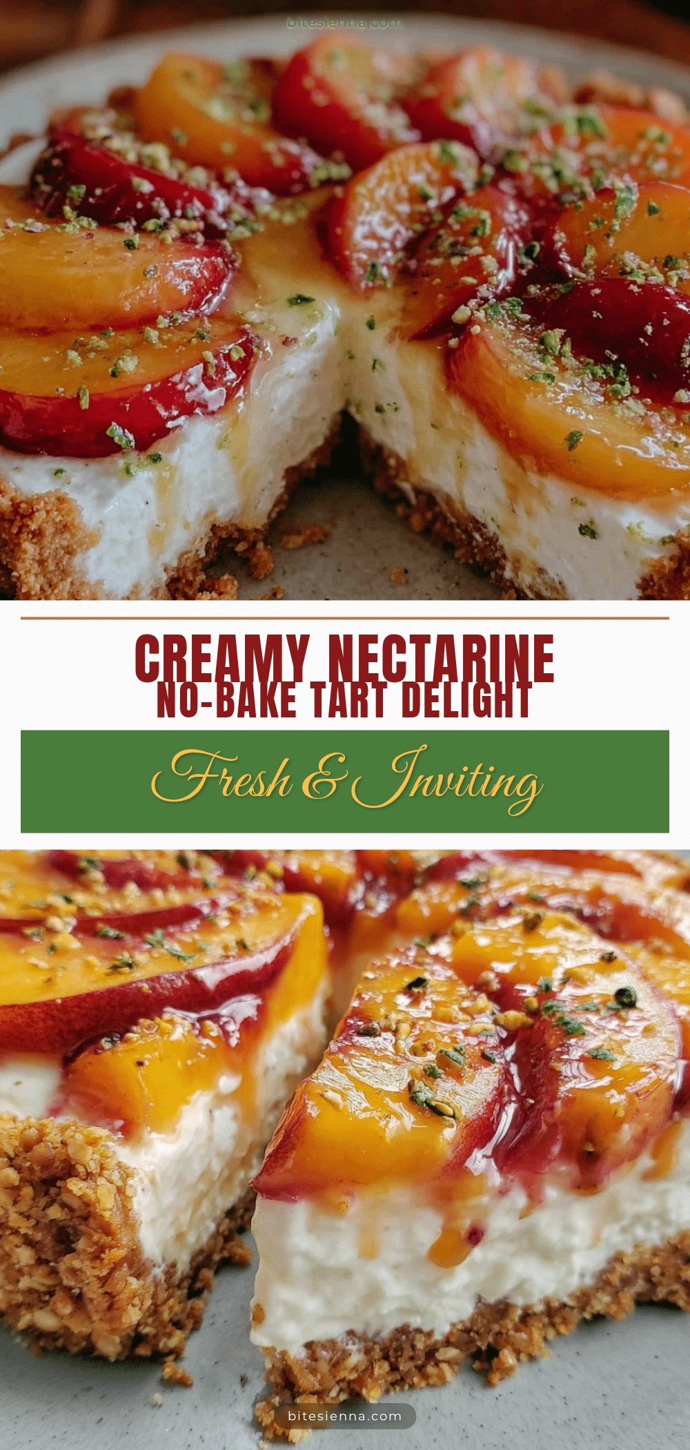 fresh nectarine cream cheese no-bake tart recipe
