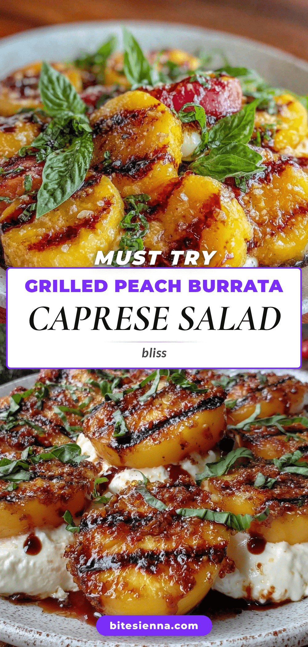 grilled peach burrata Caprese salad recipe