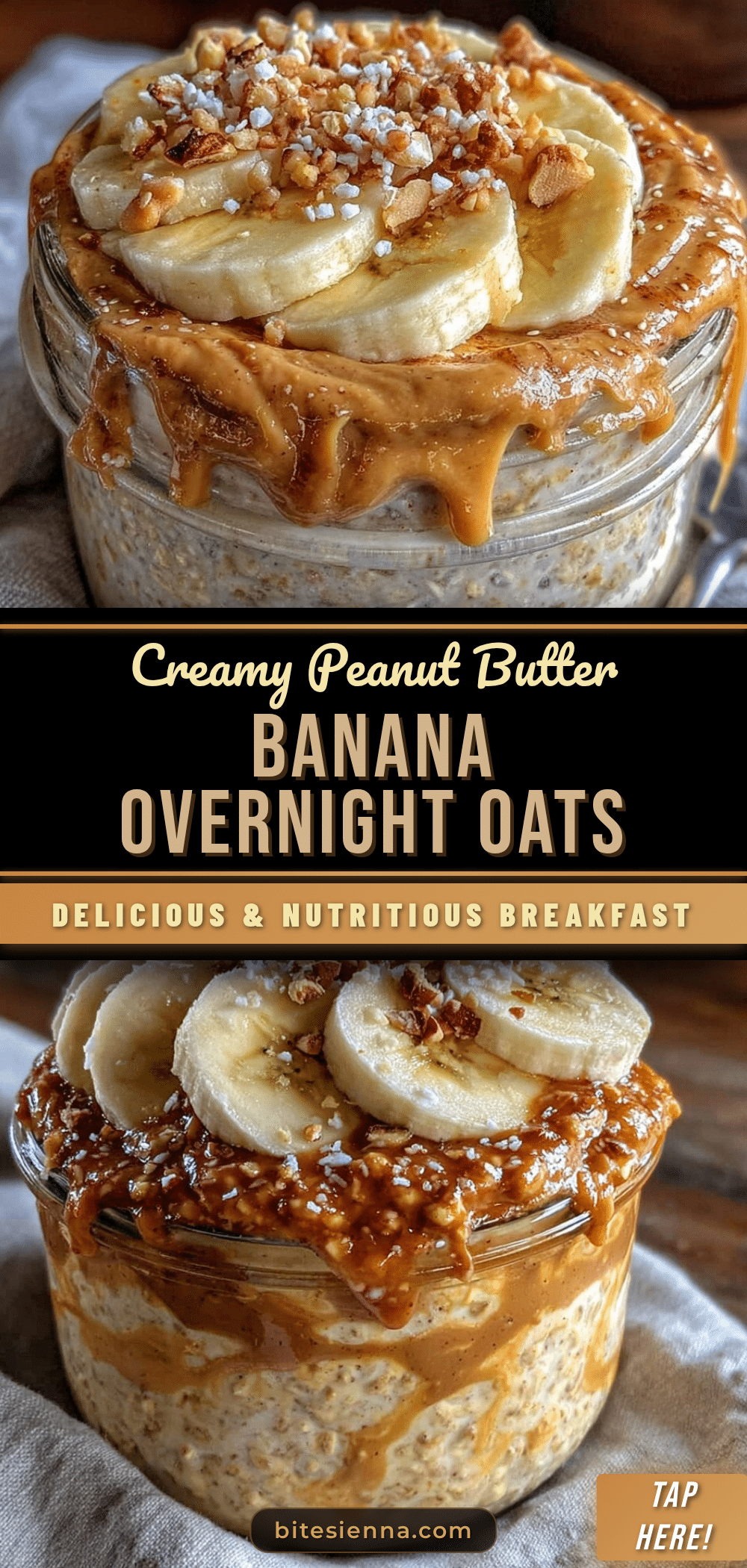 healthy calorie deficit peanut butter banana overnight oats recipe