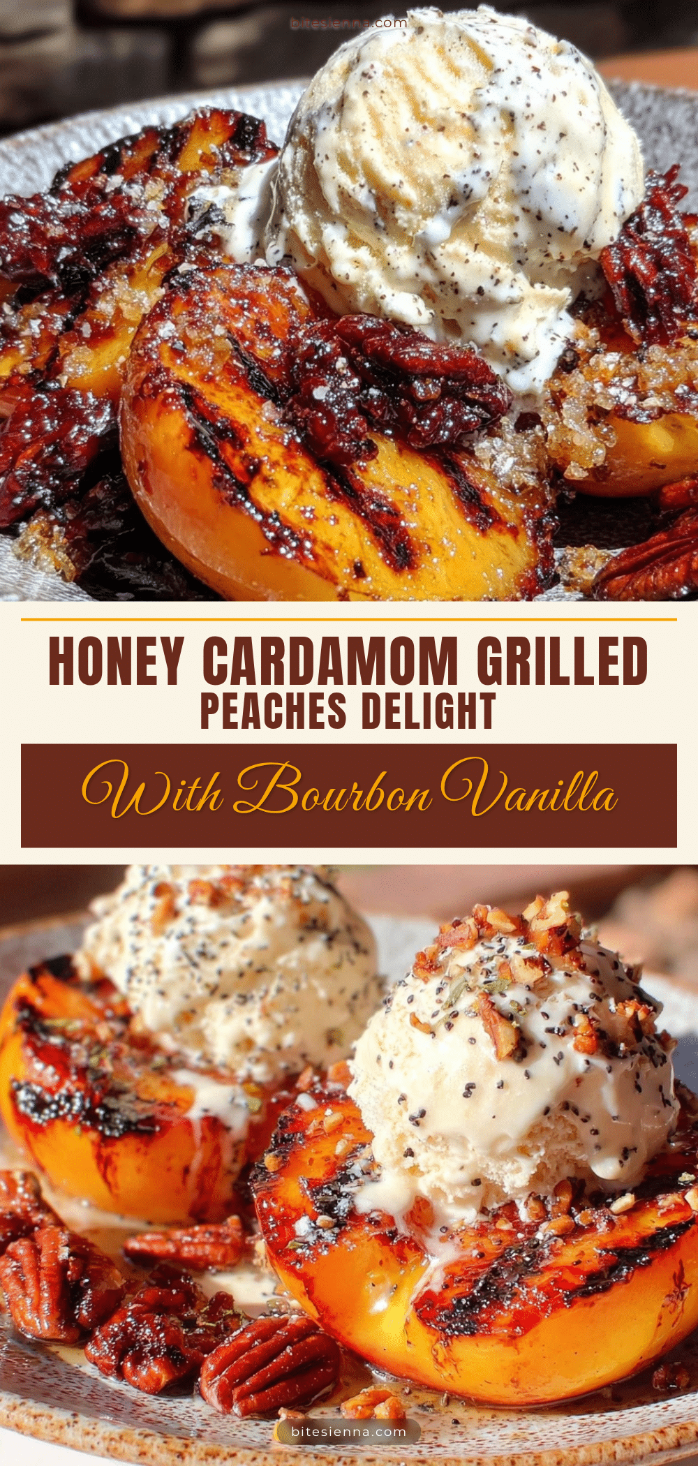 honey cardamom grilled peaches recipe