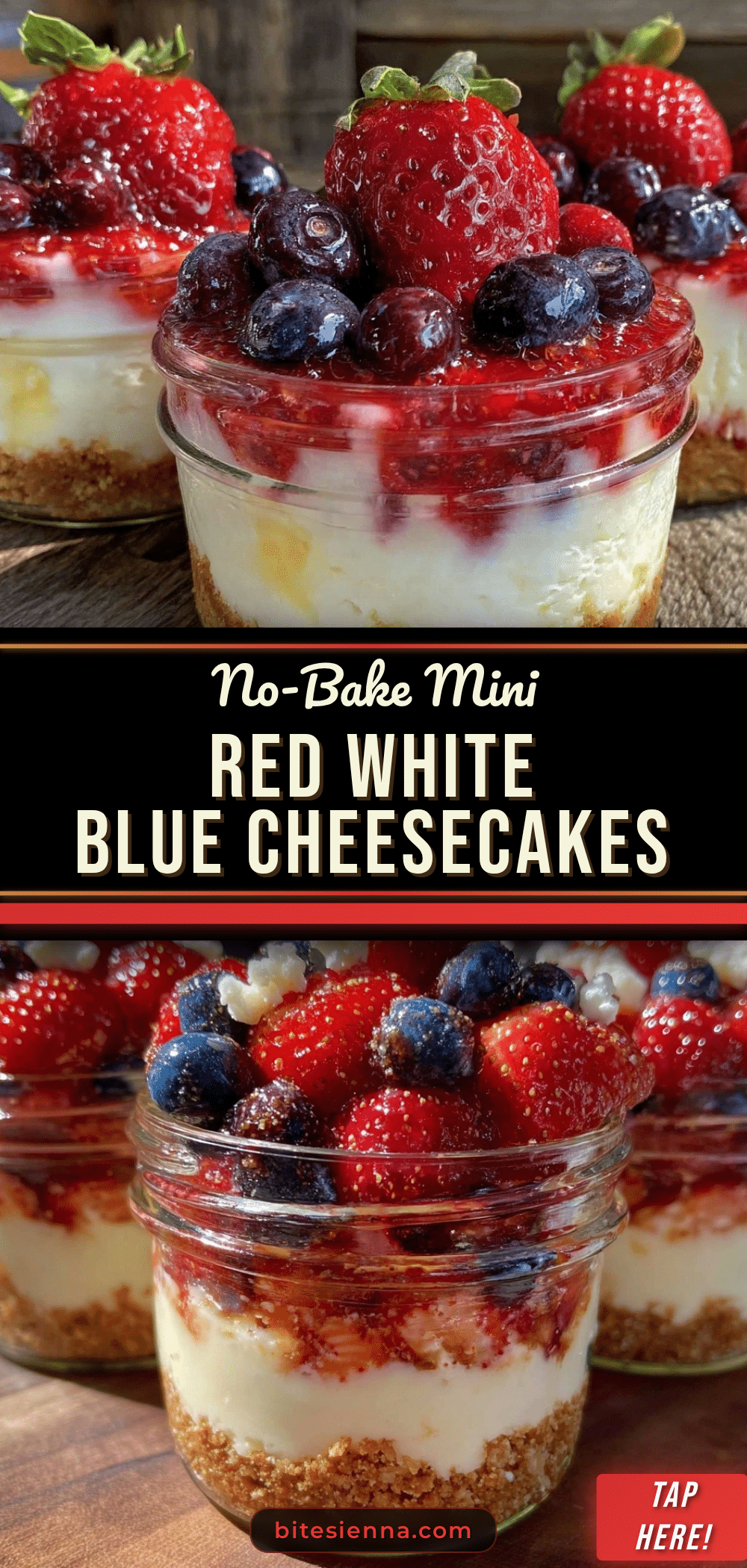 mini red white and blue berry cheesecake cups recipe