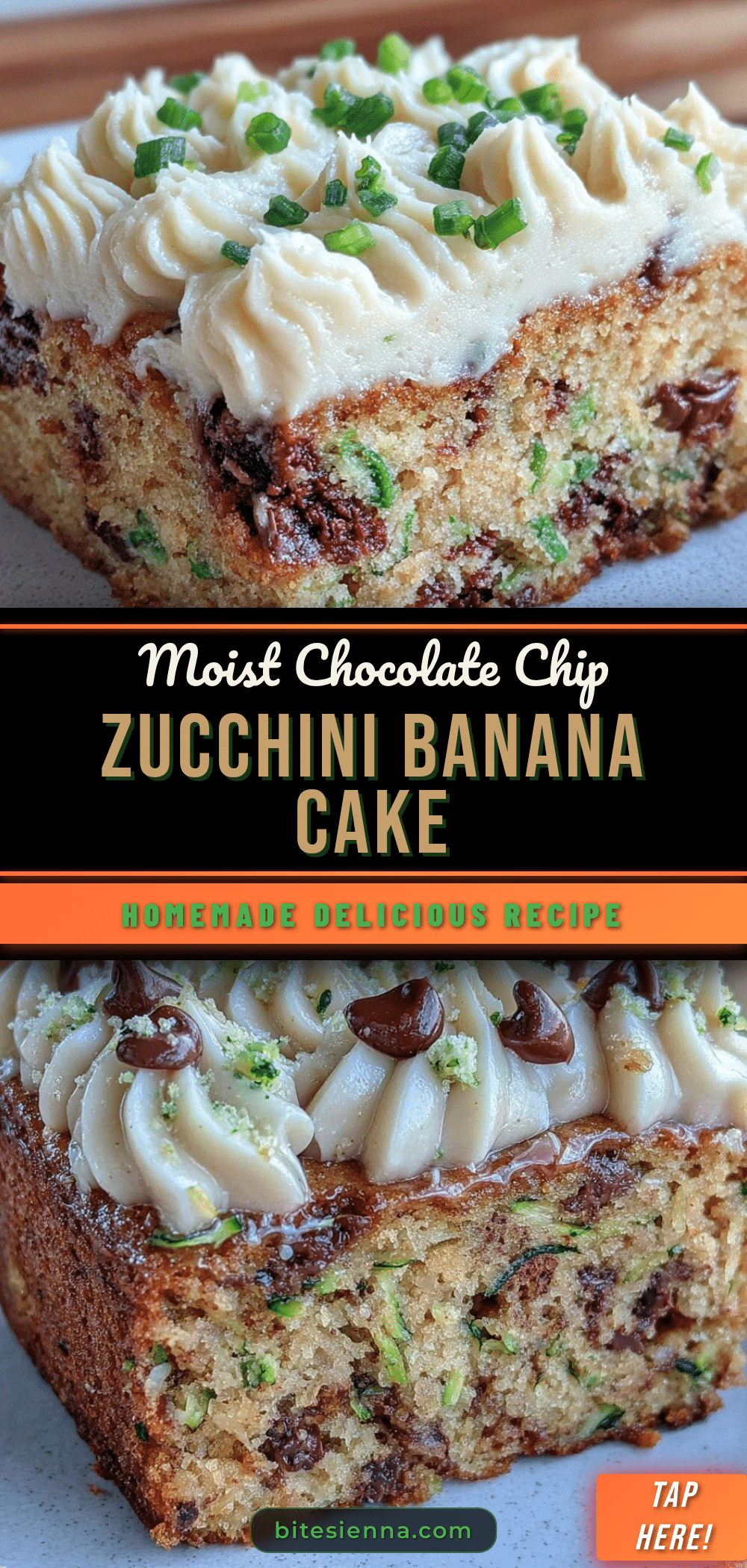 moist chocolate chip zucchini banana snack cake recipe