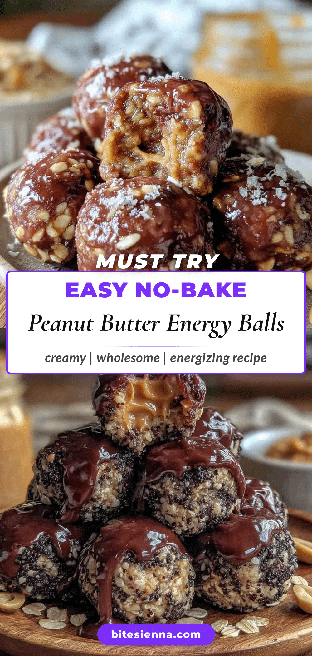 no-bake peanut butter chocolate energy balls recipe