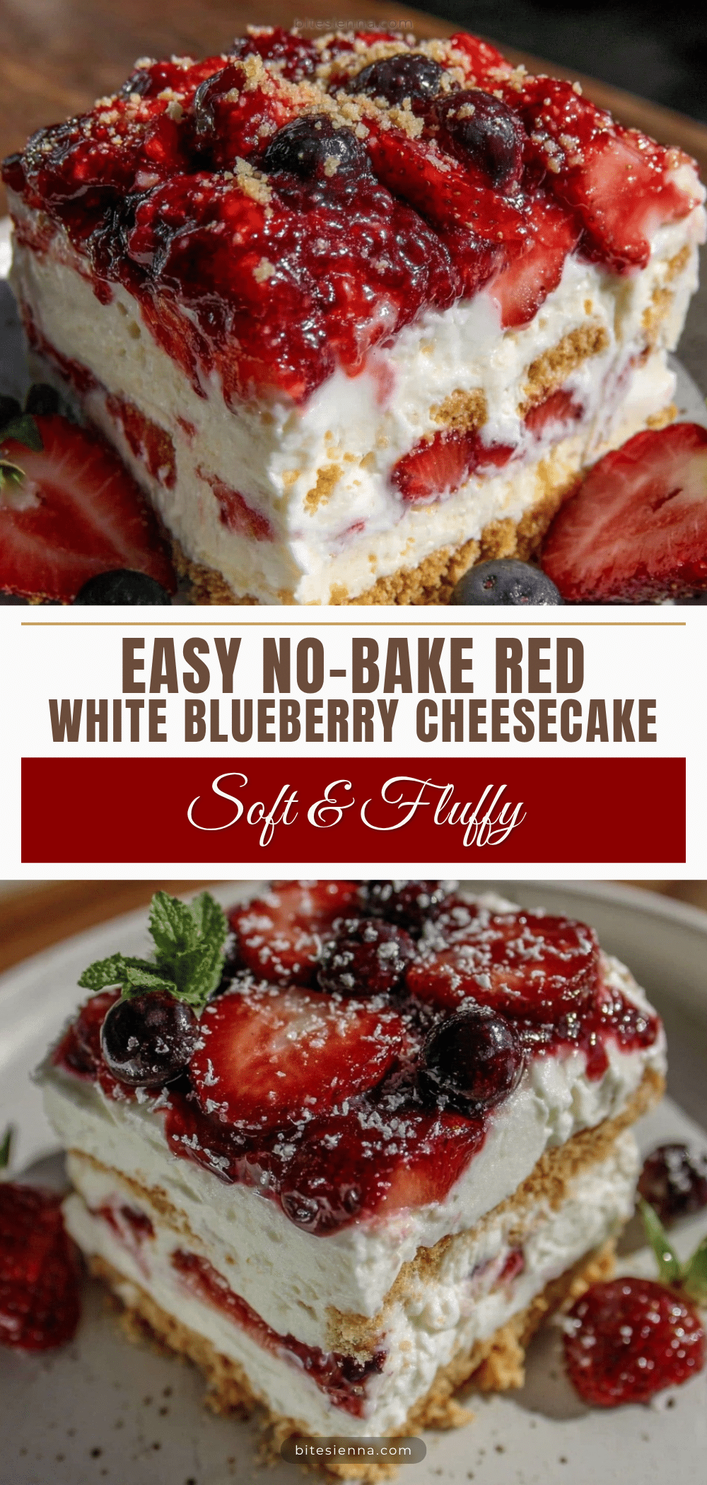 no bake red white and blueberry cheesecake icebox cake recipe