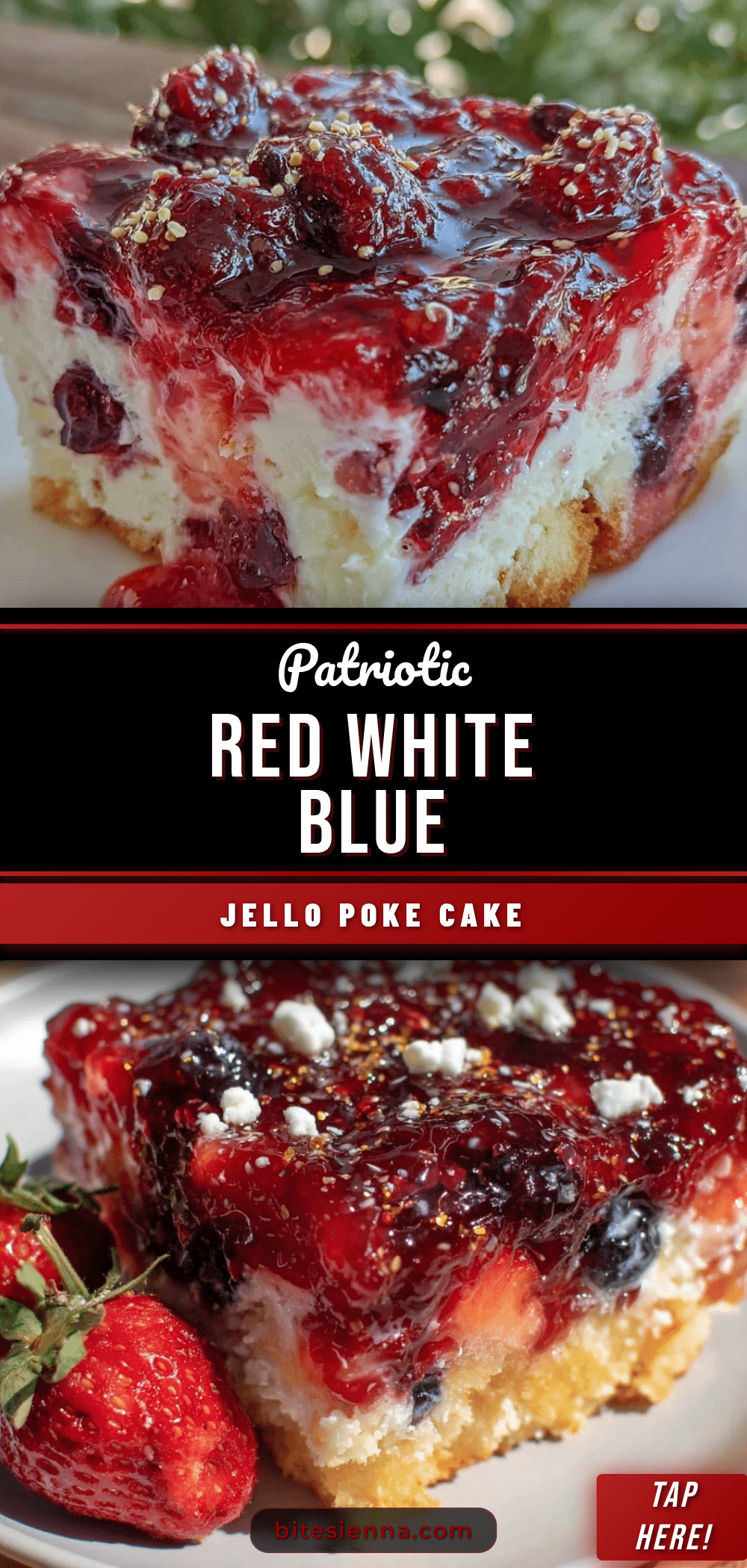 red white and blue layered jello poke cake recipe
