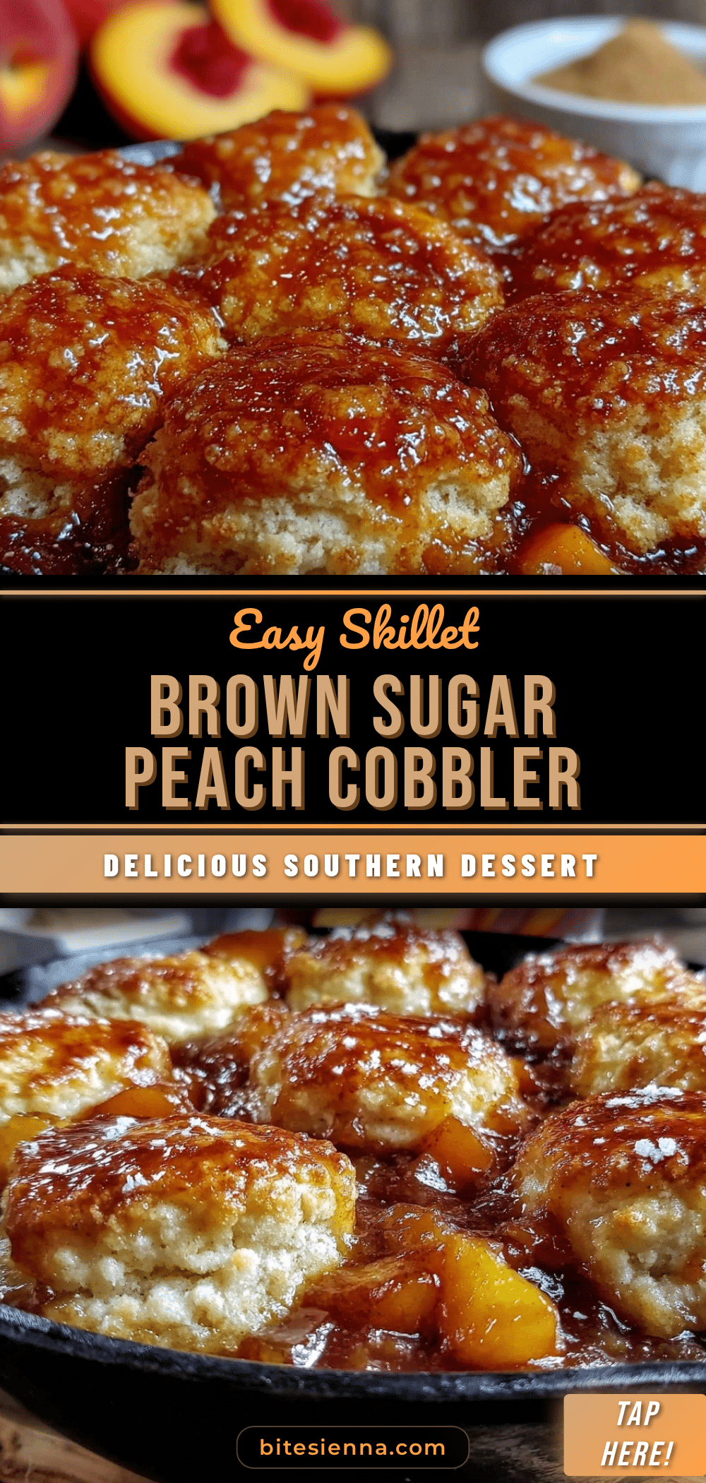 skillet brown sugar peach cobbler recipe