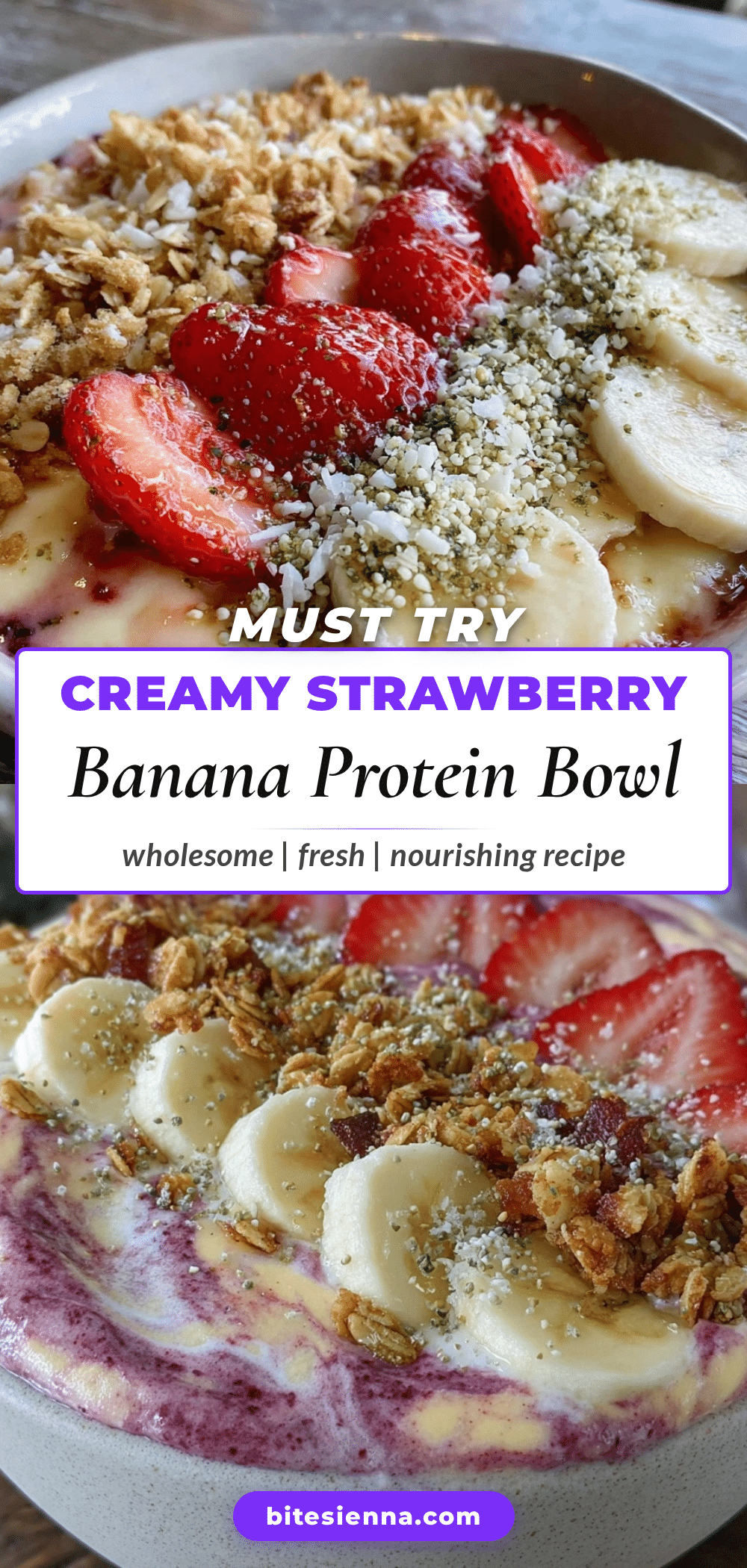 strawberry banana protein smoothie bowl recipe