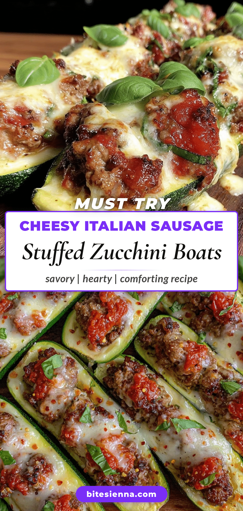 stuffed zucchini boats with italian sausage and provolone recipe