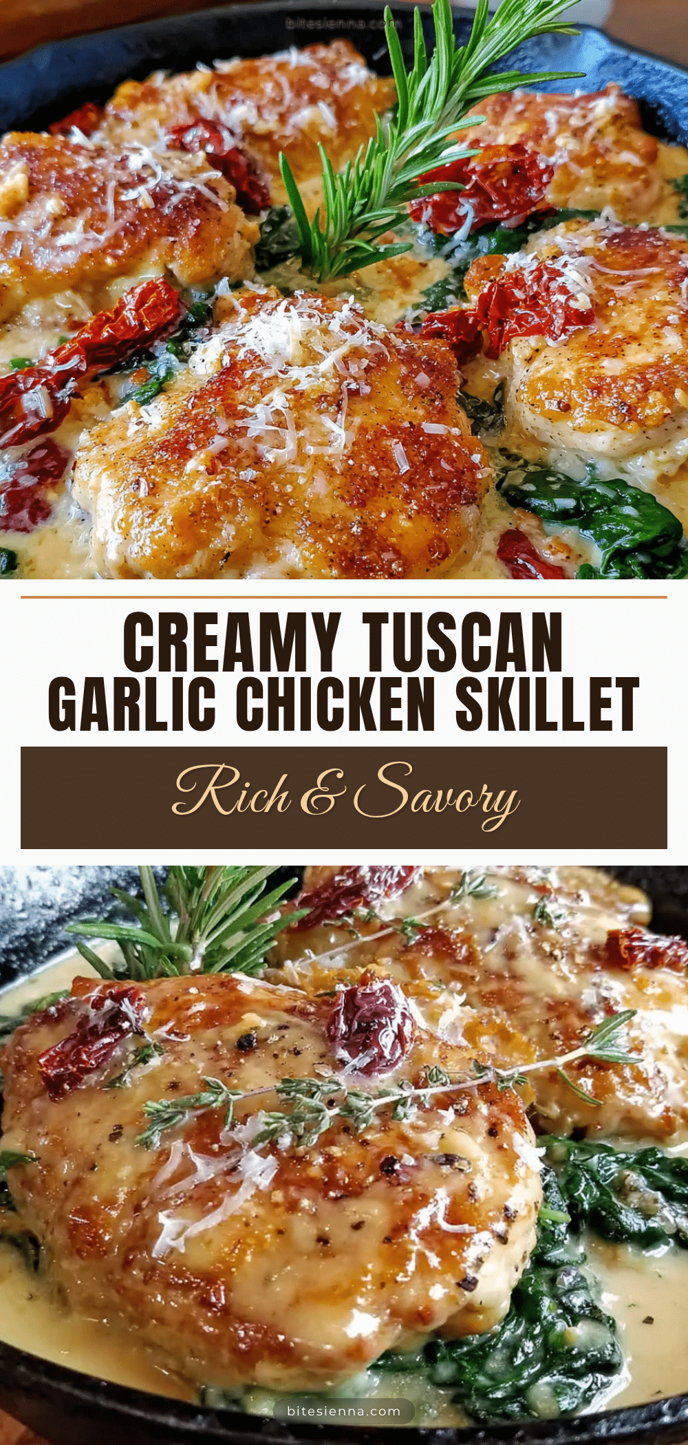 creamy tuscan garlic chicken skillet recipe