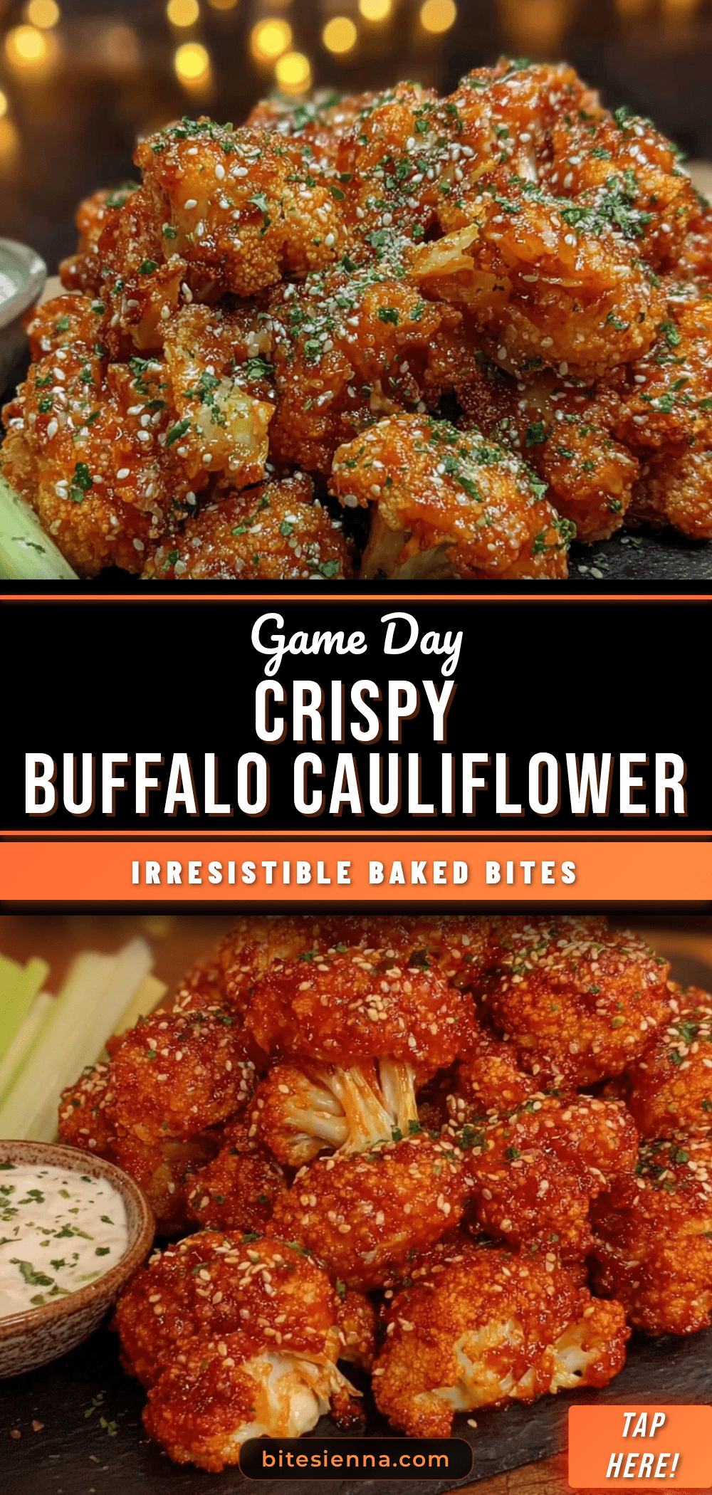 crispy baked buffalo cauliflower bites recipe