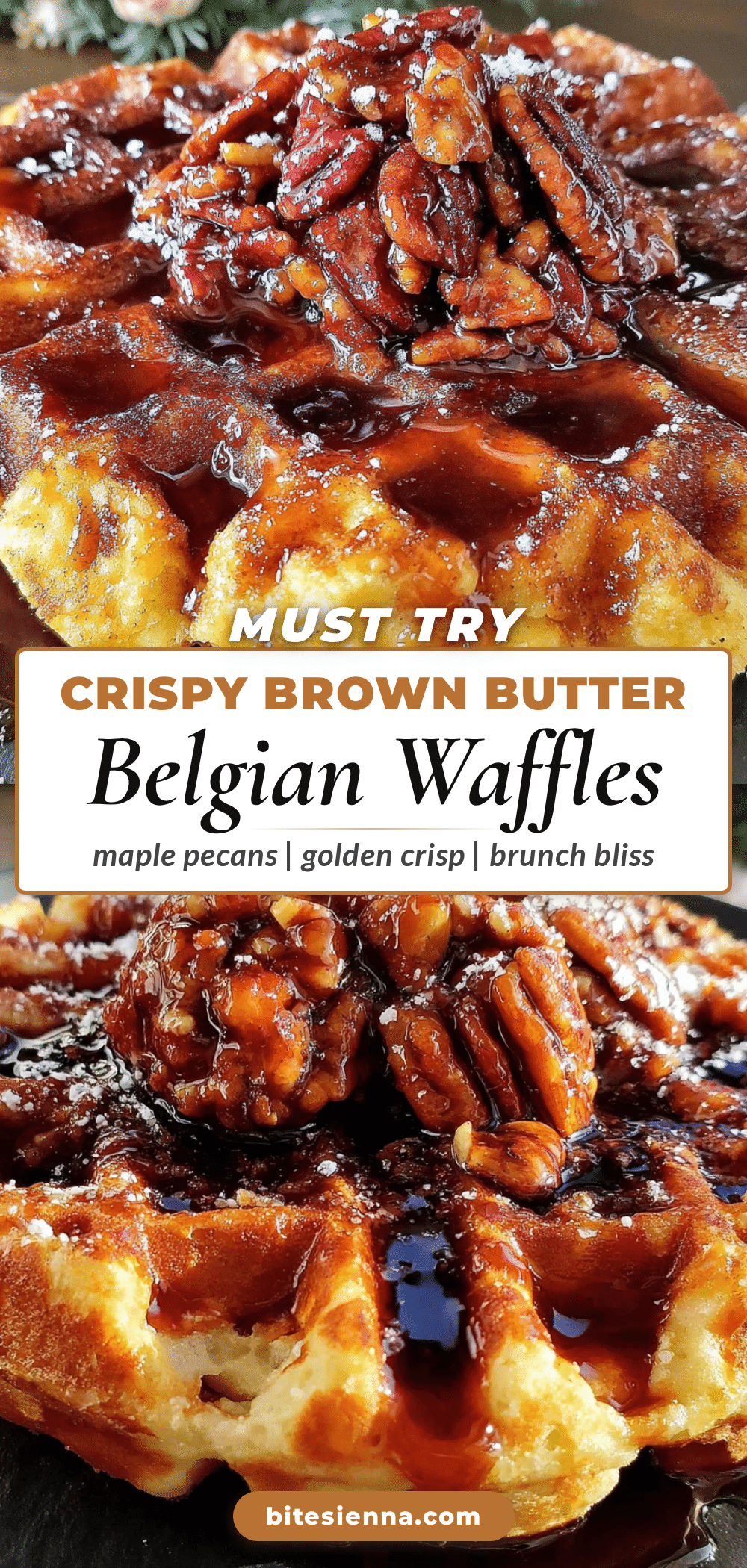 Crispy Brown Butter Belgian Waffles recipe