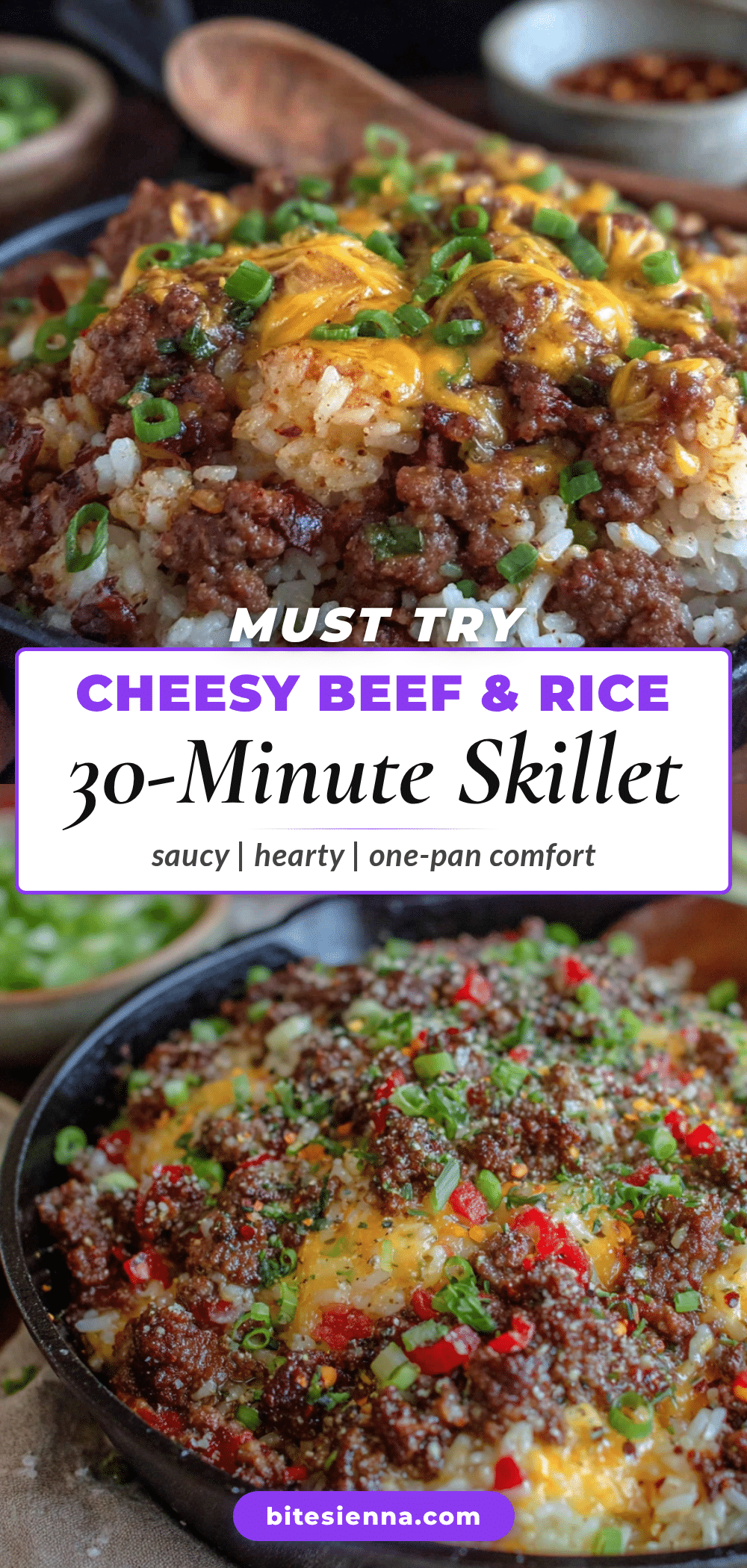 easy cheesy beef and rice skillet recipe