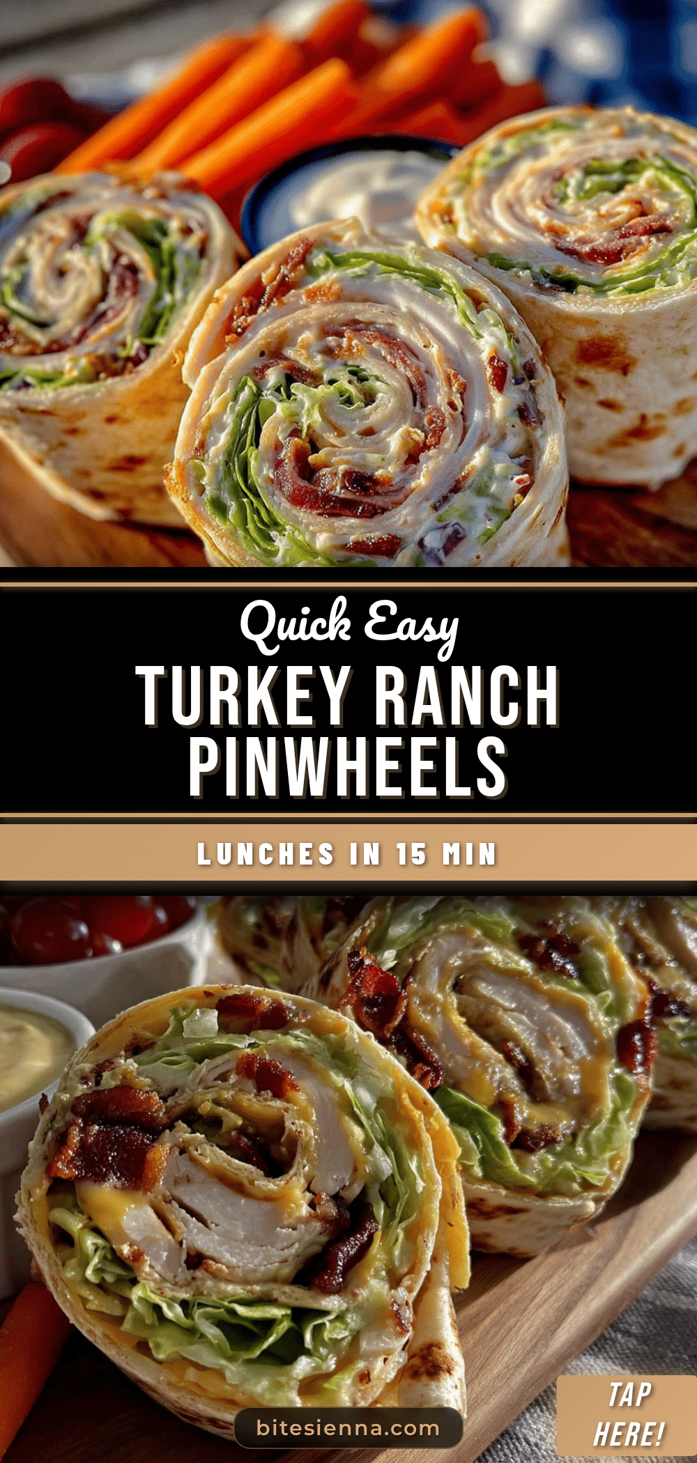 Easy Turkey Ranch Pinwheel Roll-Ups recipe