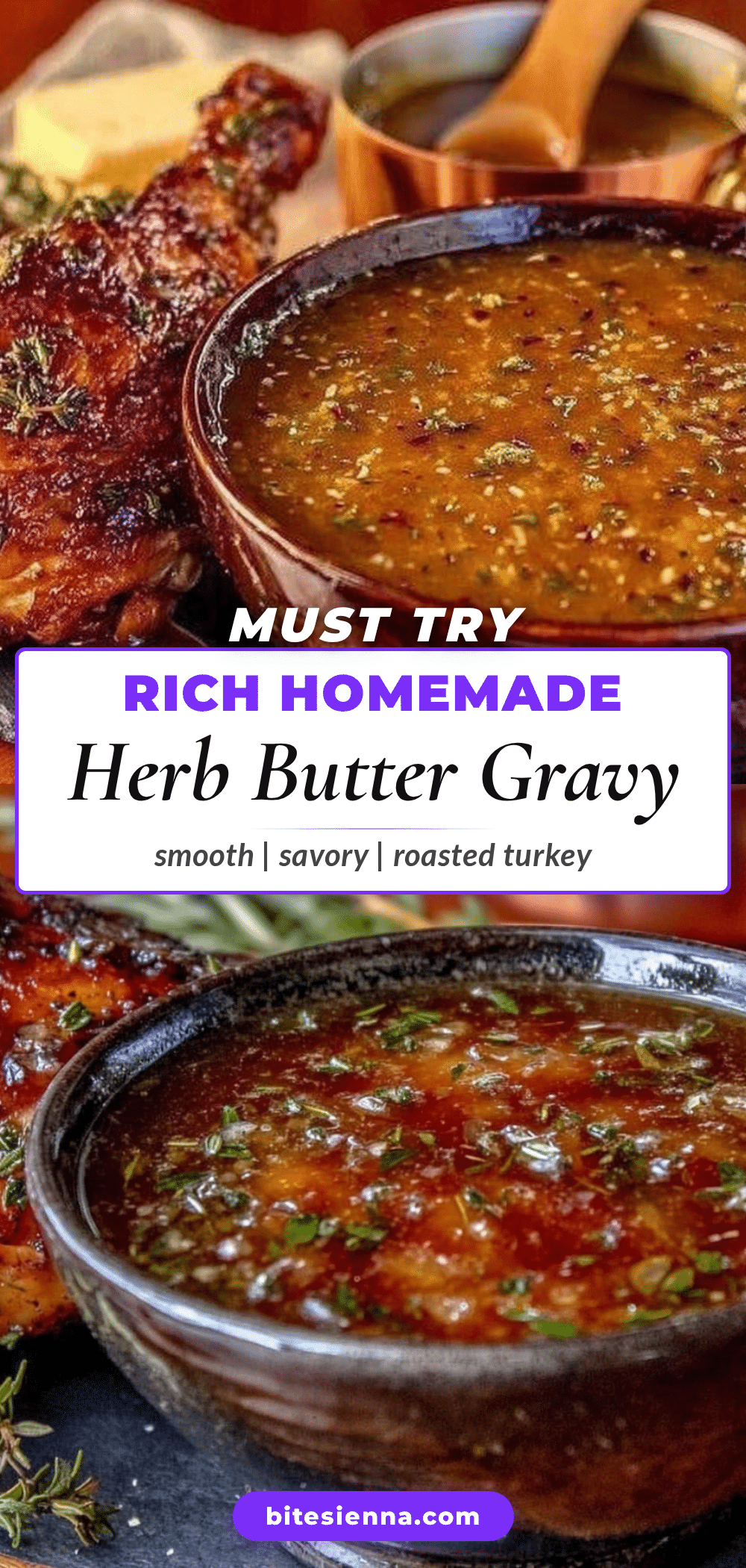 Homemade herb butter turkey gravy recipe