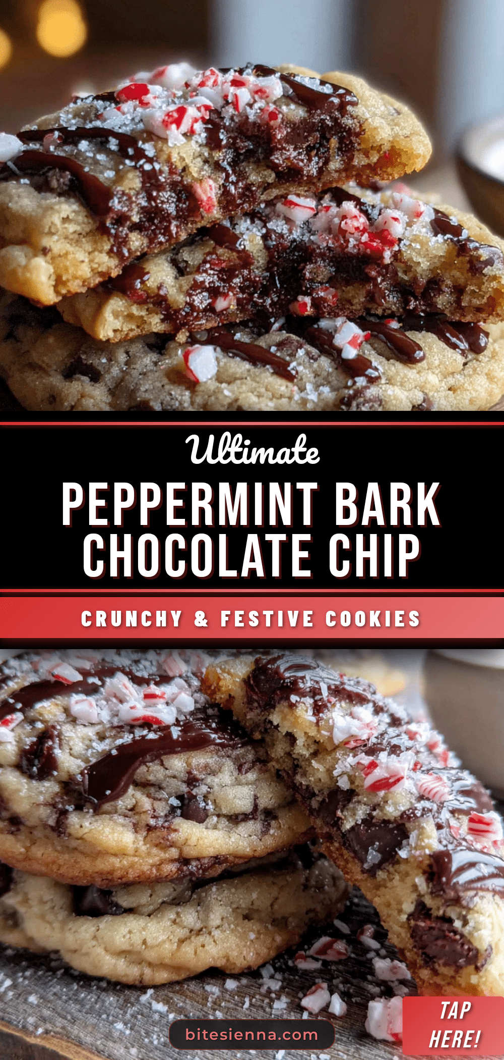Peppermint Bark Chocolate Chip Cookies recipe