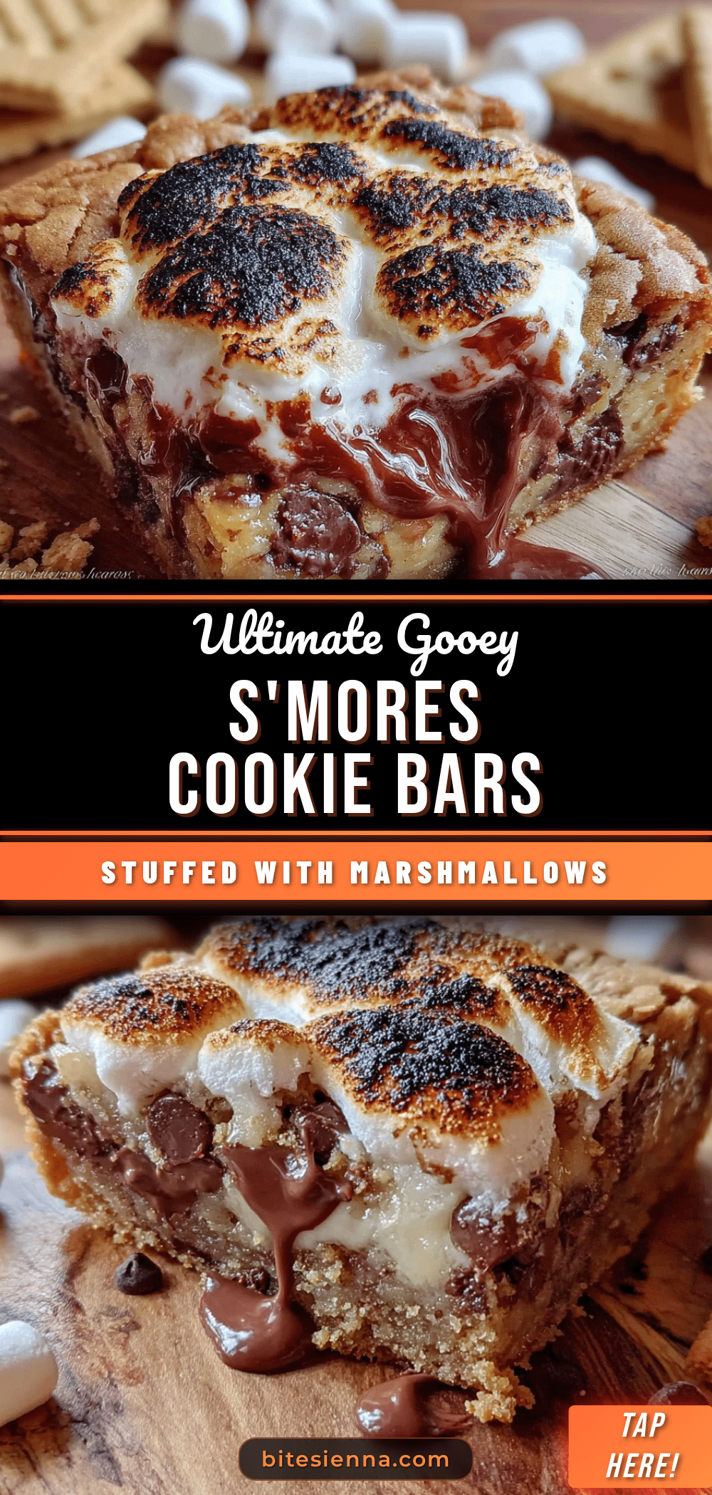 smores stuffed cookie bars recipe