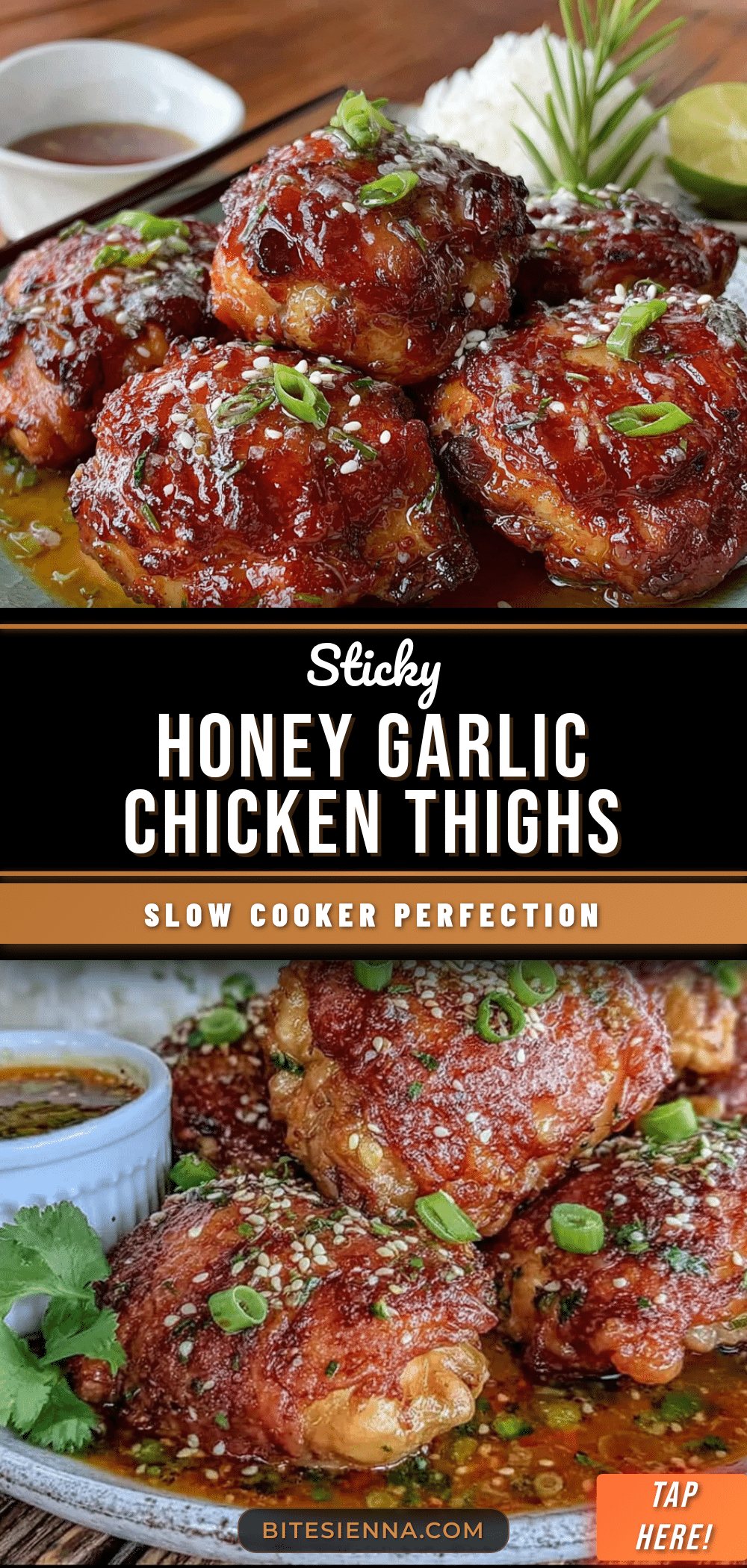 sticky honey garlic chicken thighs recipe
