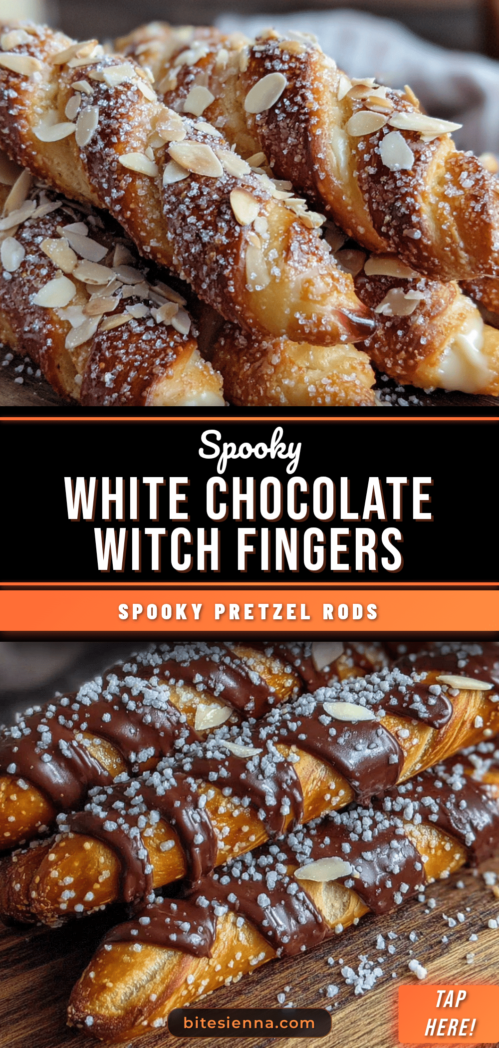 white chocolate witch finger pretzel rods recipe
