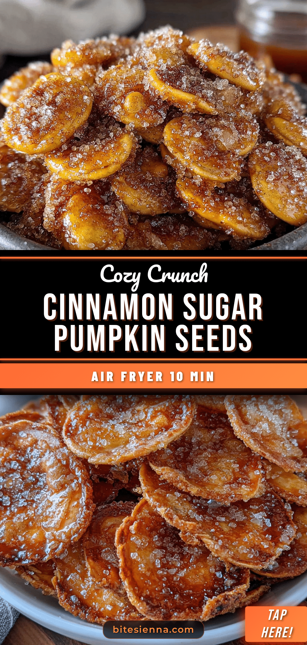 air fryer cinnamon sugar pumpkin seeds recipe