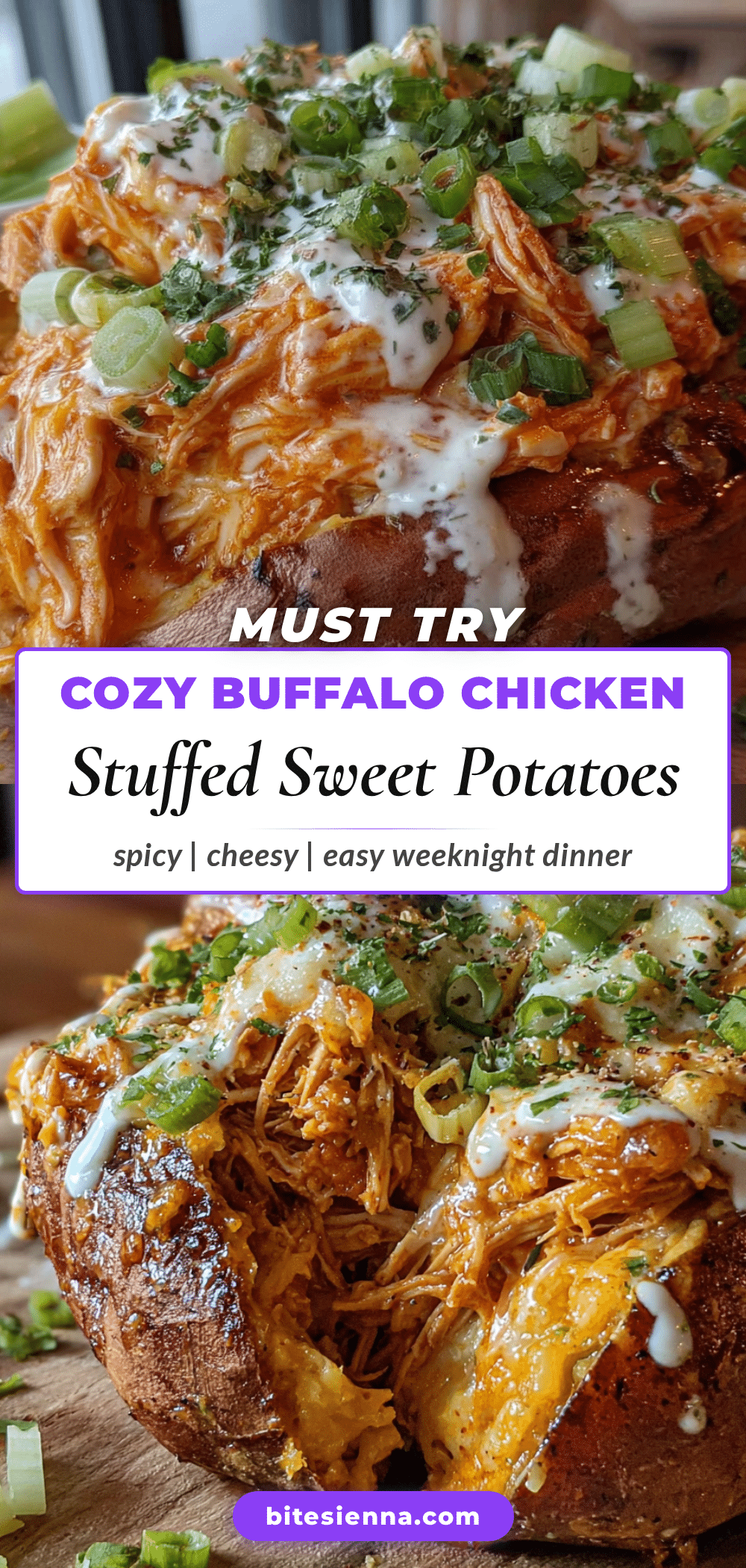 buffalo chicken stuffed sweet potatoes recipe