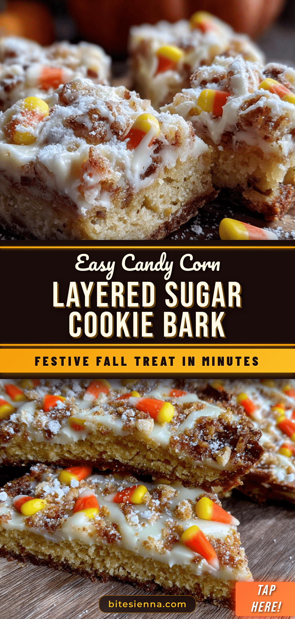 candy corn layered sugar cookie bark recipe