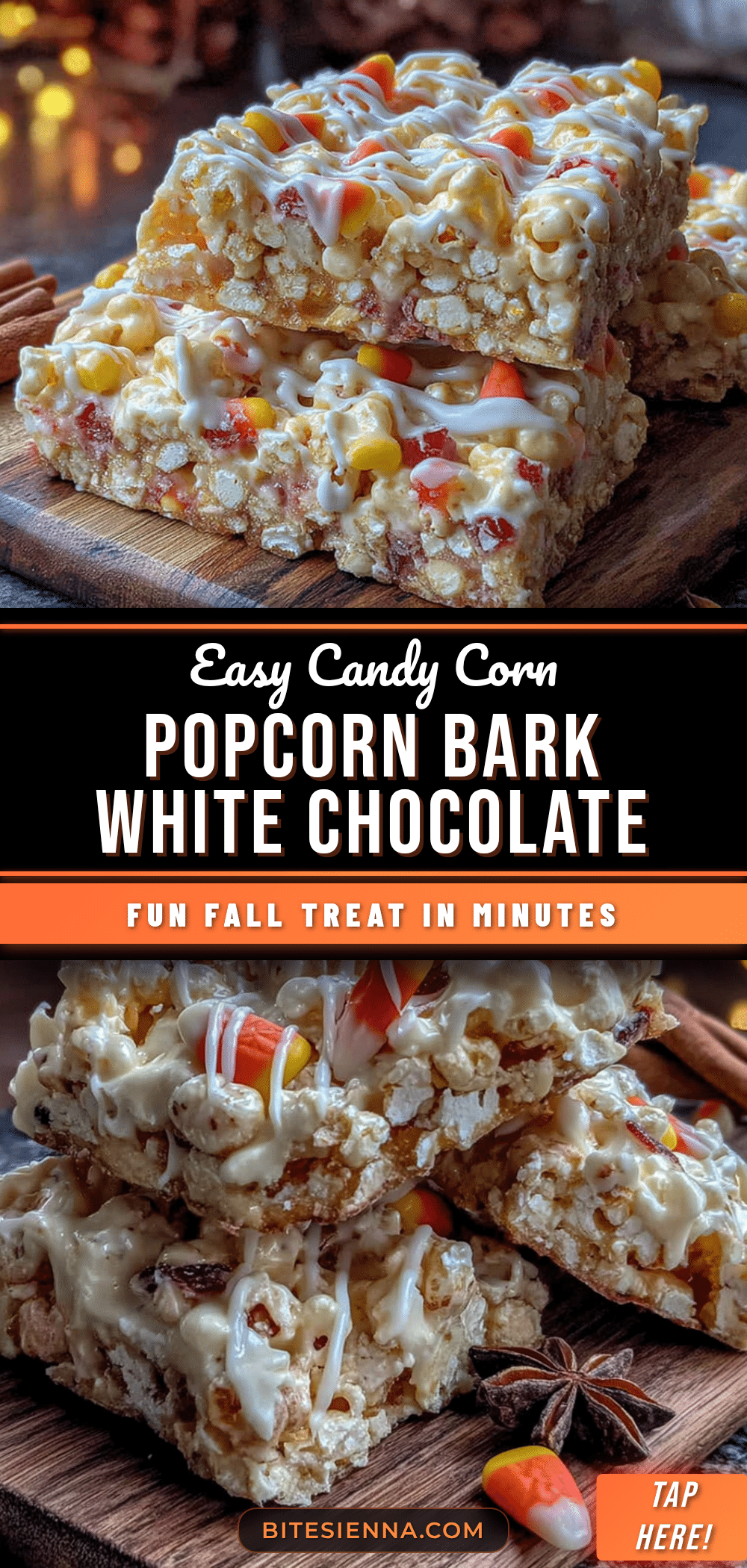 candy corn popcorn bark recipe