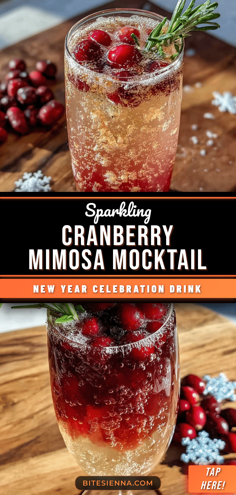 champagne cranberry mimosa mocktail recipe
