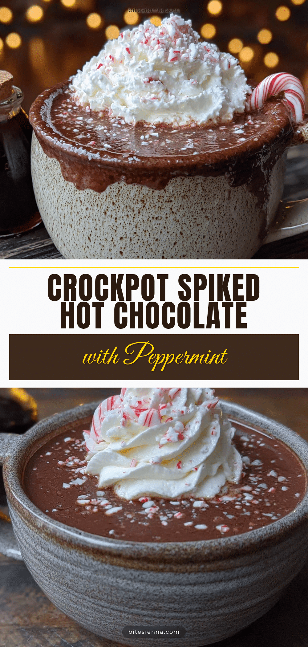 cozy crockpot spiked hot chocolate with peppermint recipe