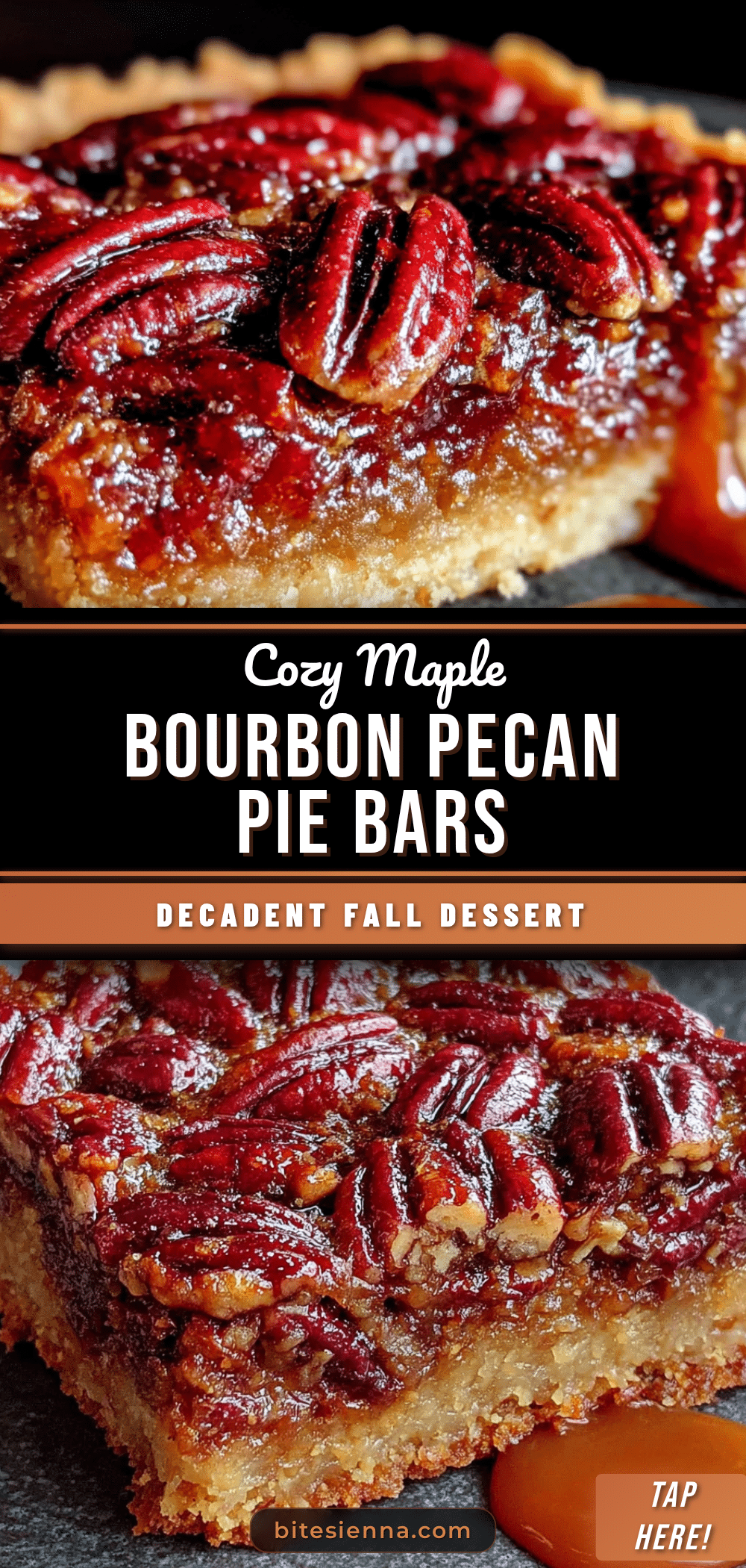 Cozy Maple Bourbon Pecan Pie Bars recipe
