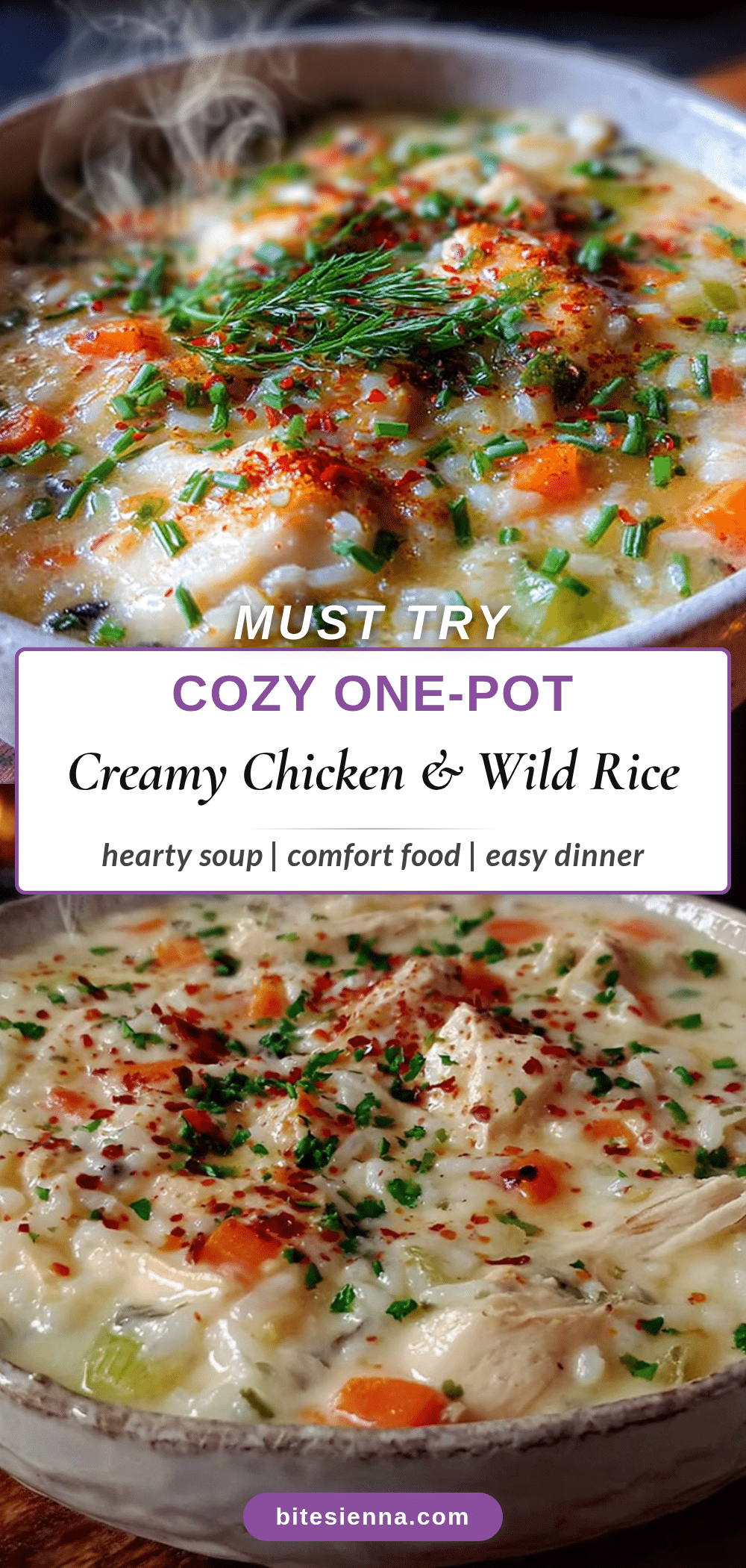 cozy one-pot creamy chicken and wild rice soup recipe