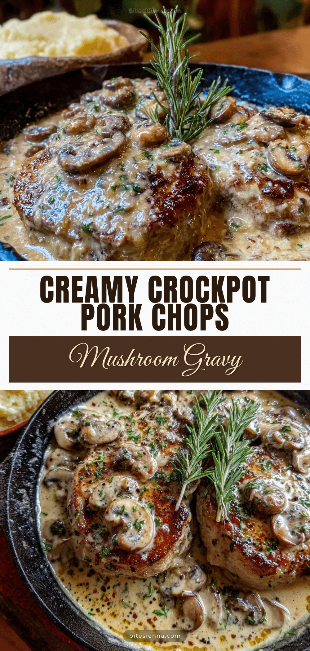 creamy crockpot pork chops with mushroom gravy recipe