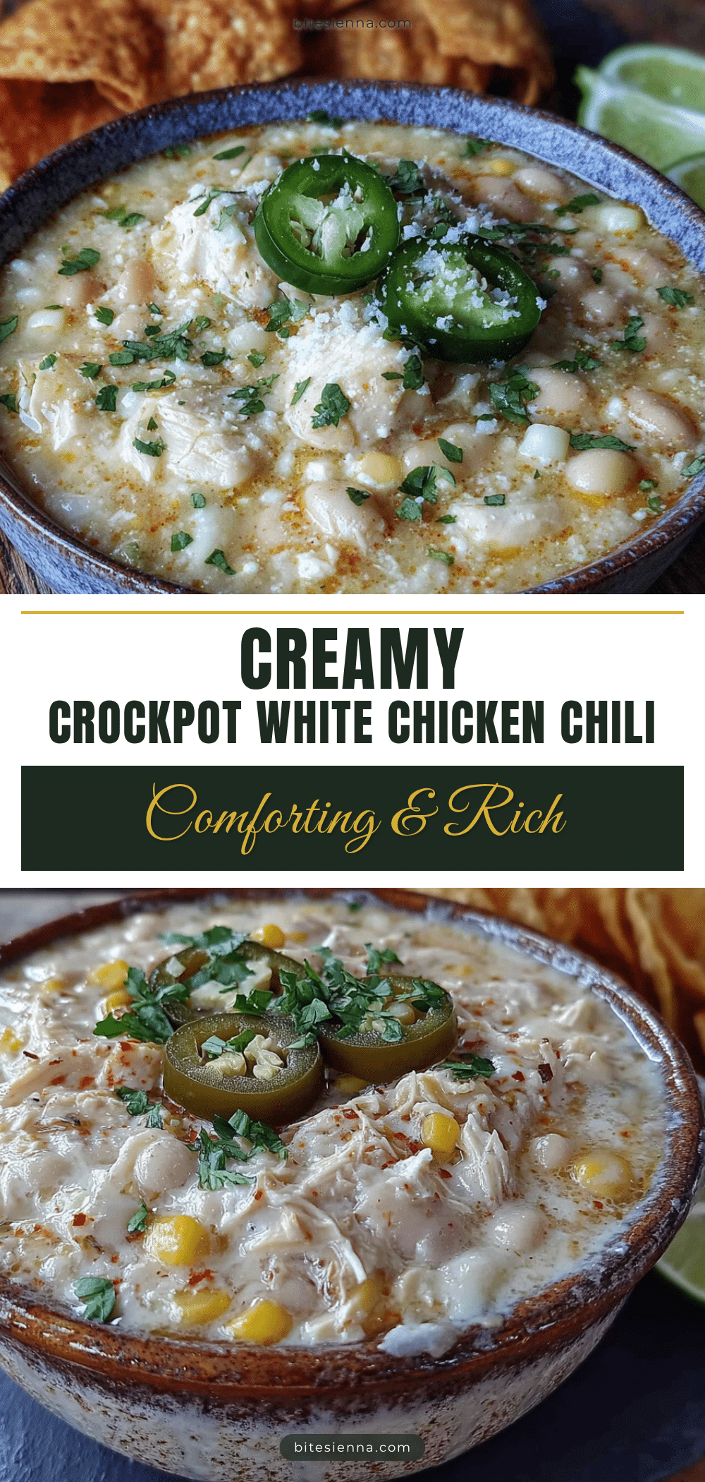 creamy crockpot white chicken chili recipe