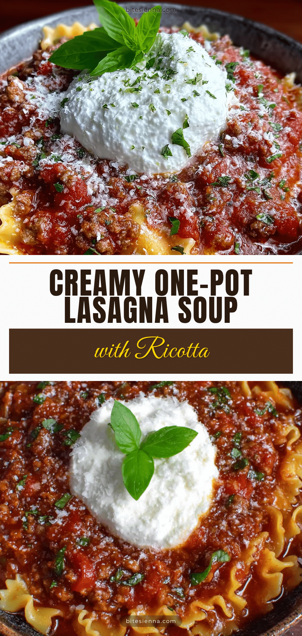 creamy one-pot lasagna soup with ricotta recipe