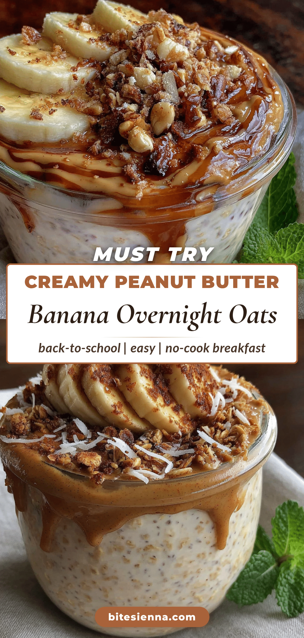 creamy peanut butter banana overnight oats recipe