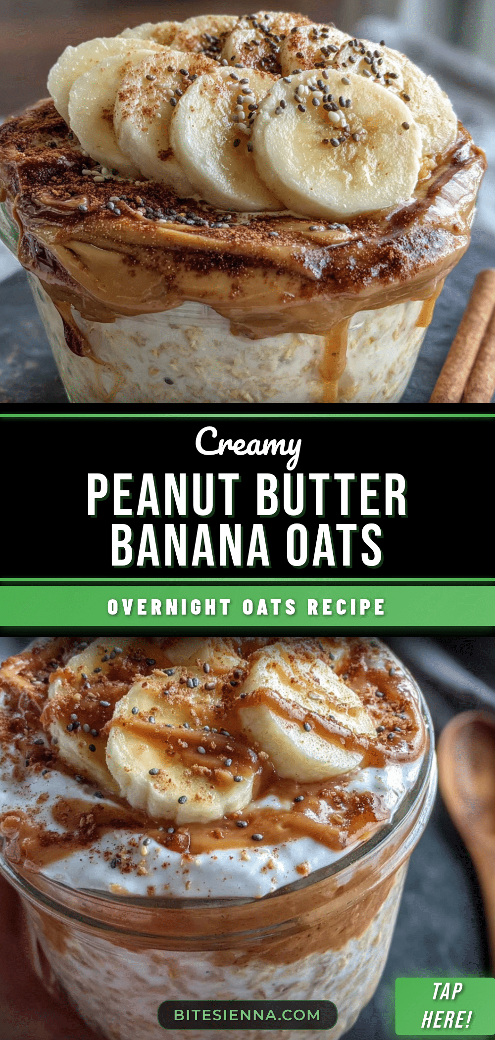 creamy peanut butter banana overnight oats recipe