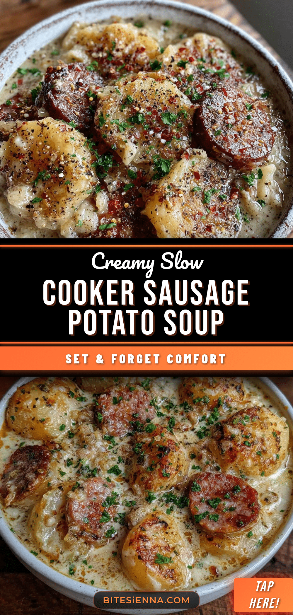 creamy slow cooker sausage and potato soup recipe