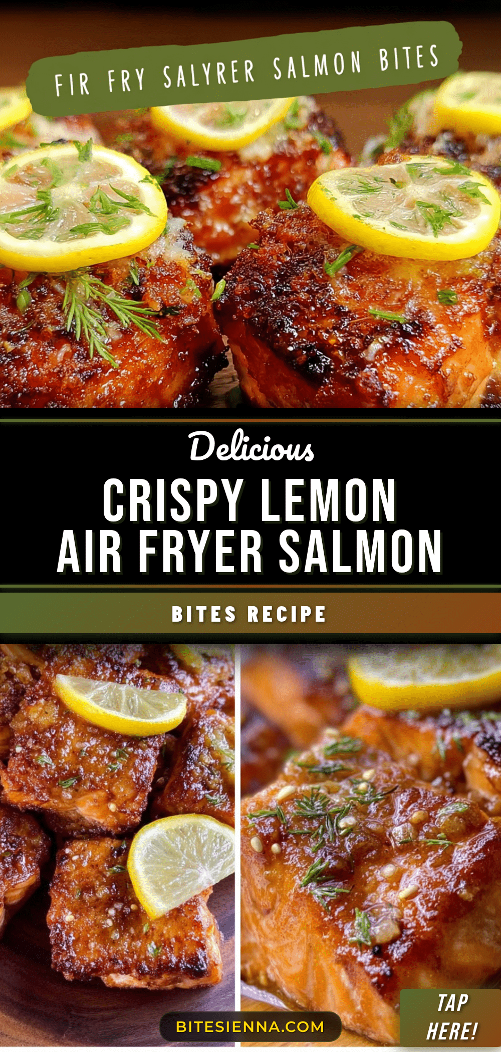 crispy air fryer salmon bites with lemon recipe