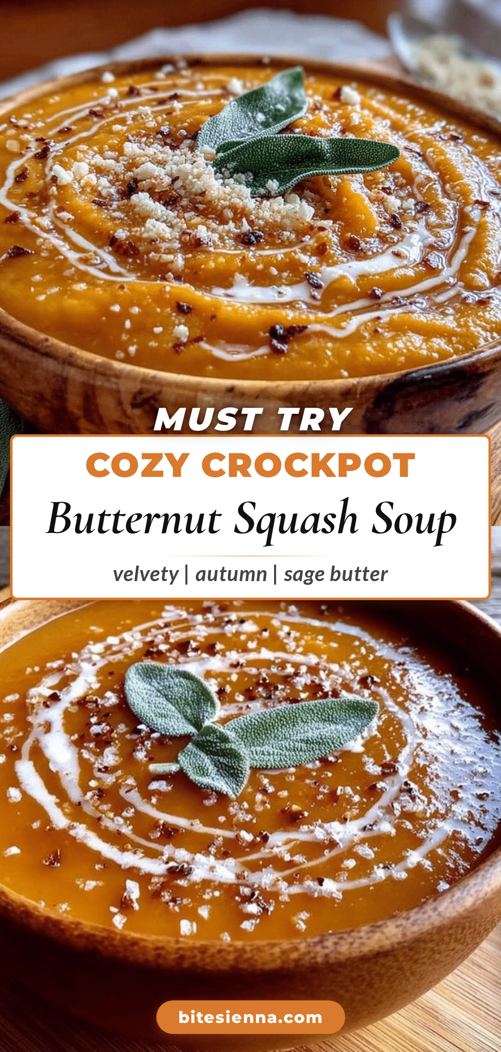 crockpot butternut squash soup with sage recipe