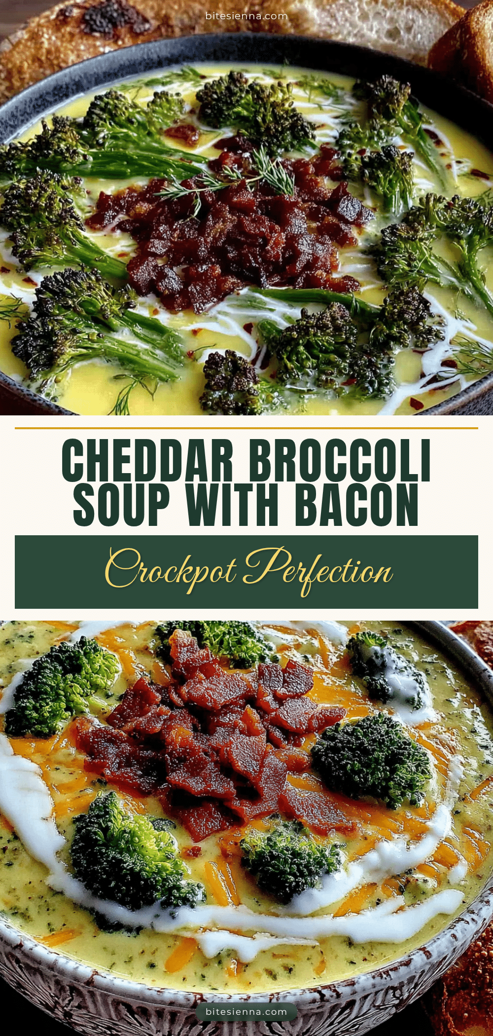 crockpot cheddar broccoli soup with bacon recipe
