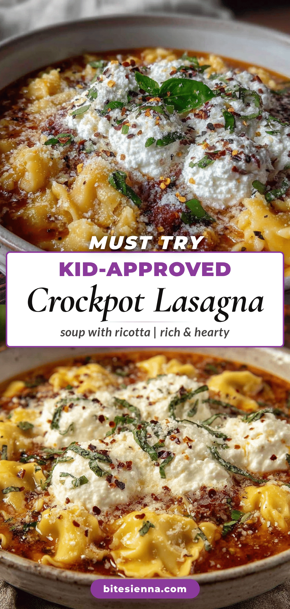 crockpot lasagna soup with ricotta recipe