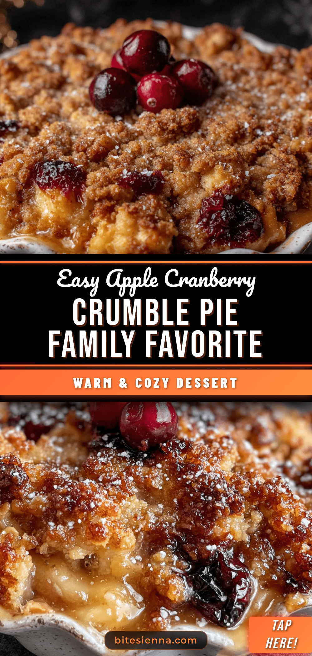 easy apple cranberry crumble pie recipe