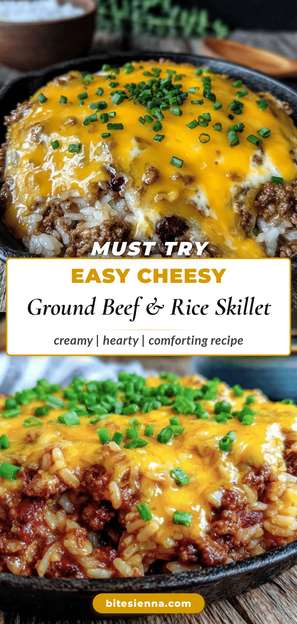 Easy Cheesy Ground Beef and Rice Skillet recipe