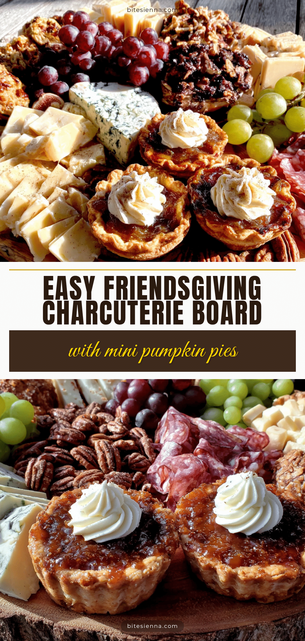 Friendsgiving Charcuterie Board with Mini Pumpkin Pies recipe