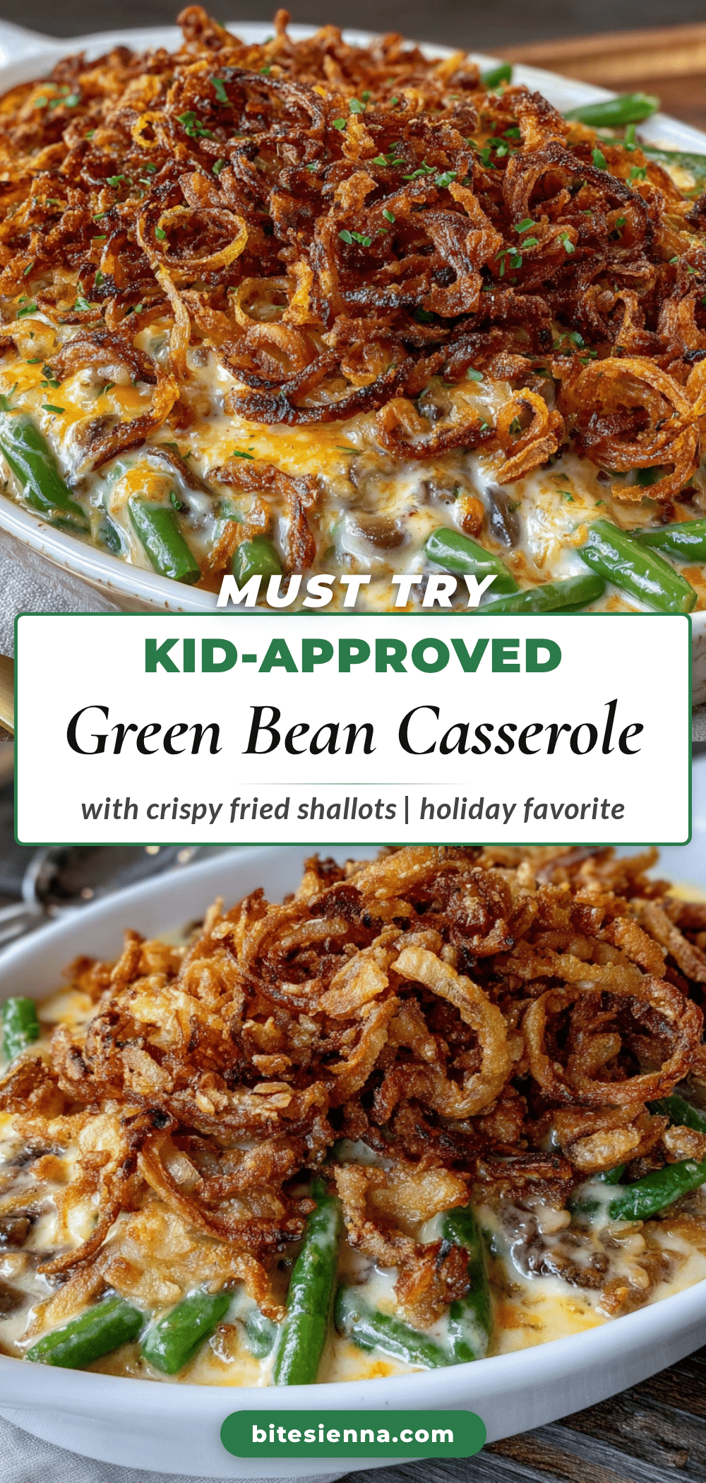 green bean casserole with crispy fried shallots recipe