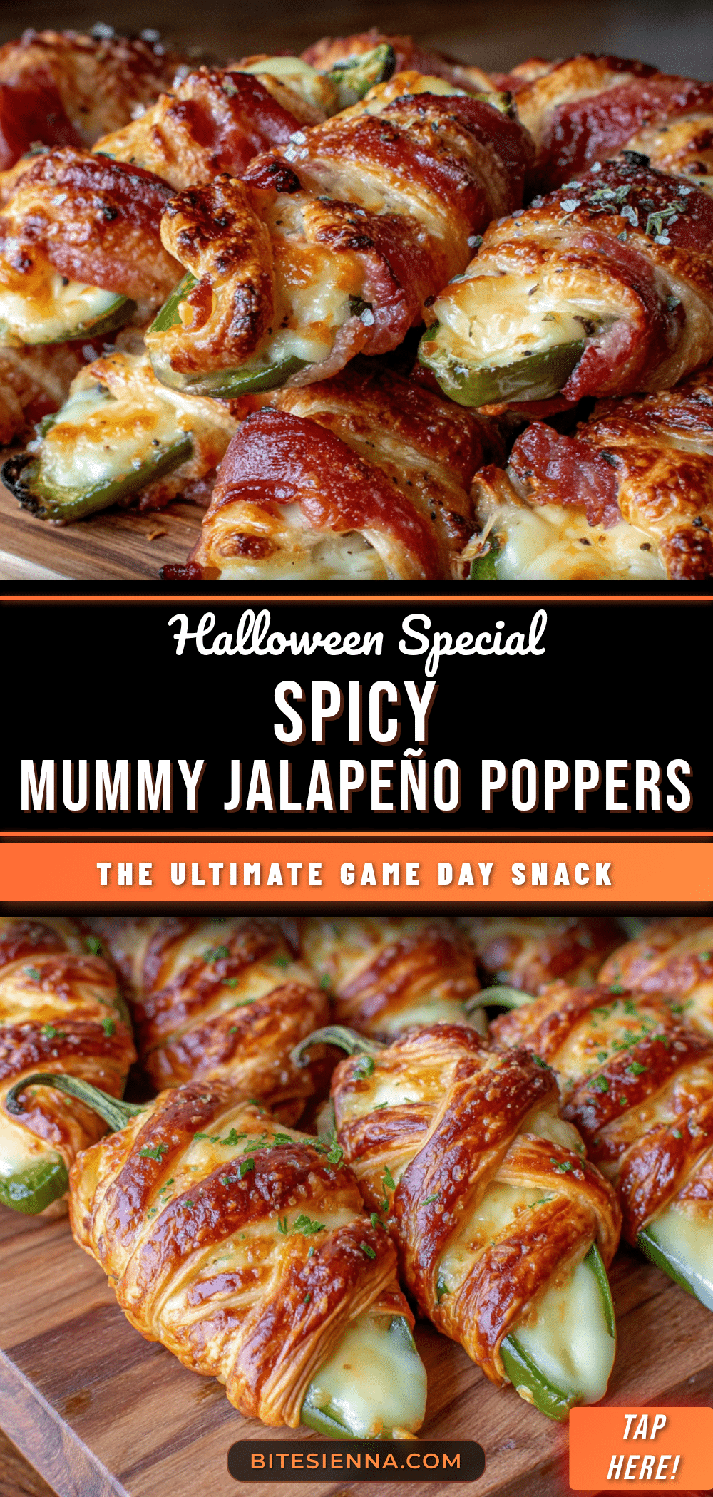 Halloween Mummy Jalapeño Poppers recipe