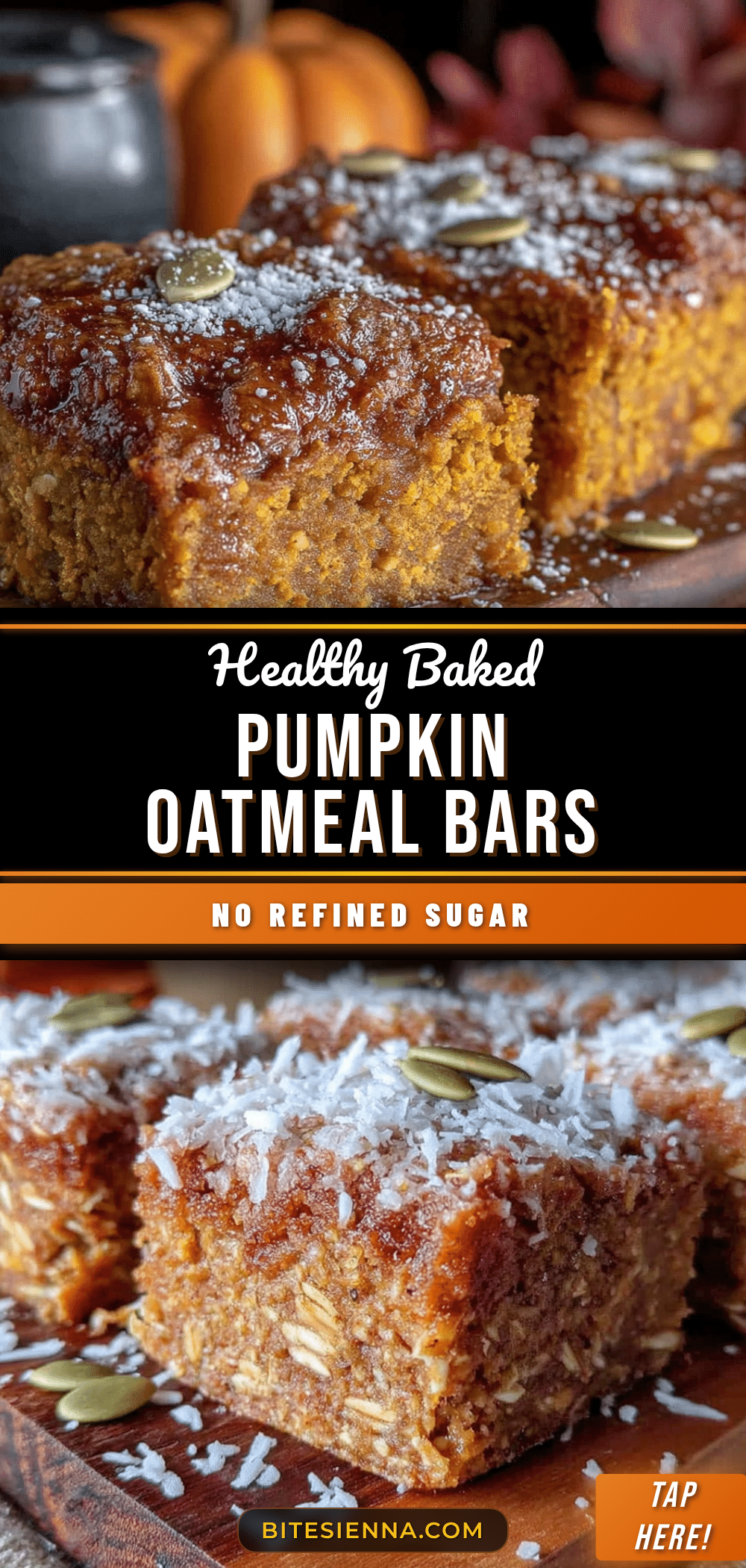 Healthy Baked Pumpkin Oatmeal Bars recipe